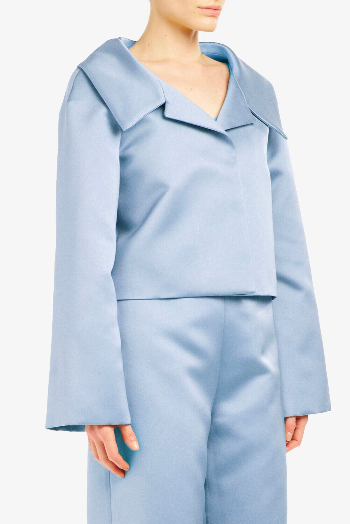 P.A.R.O.S.H. GIACCA  AZZURRO POLVERE / XXS Giacca corta azzurro polvere ParoshD420450