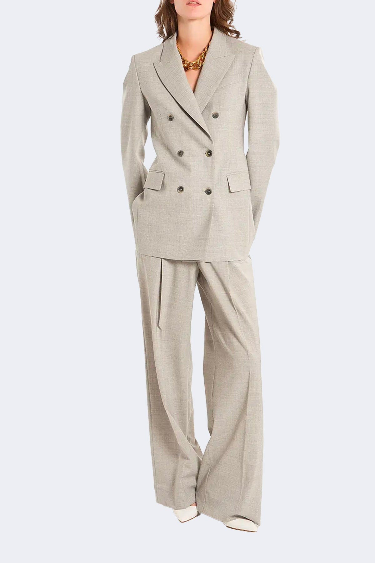 P.A.R.O.S.H. GIACCA  STUCCO / XS Giacca doppiopetto in fresco lana Parosh D420266