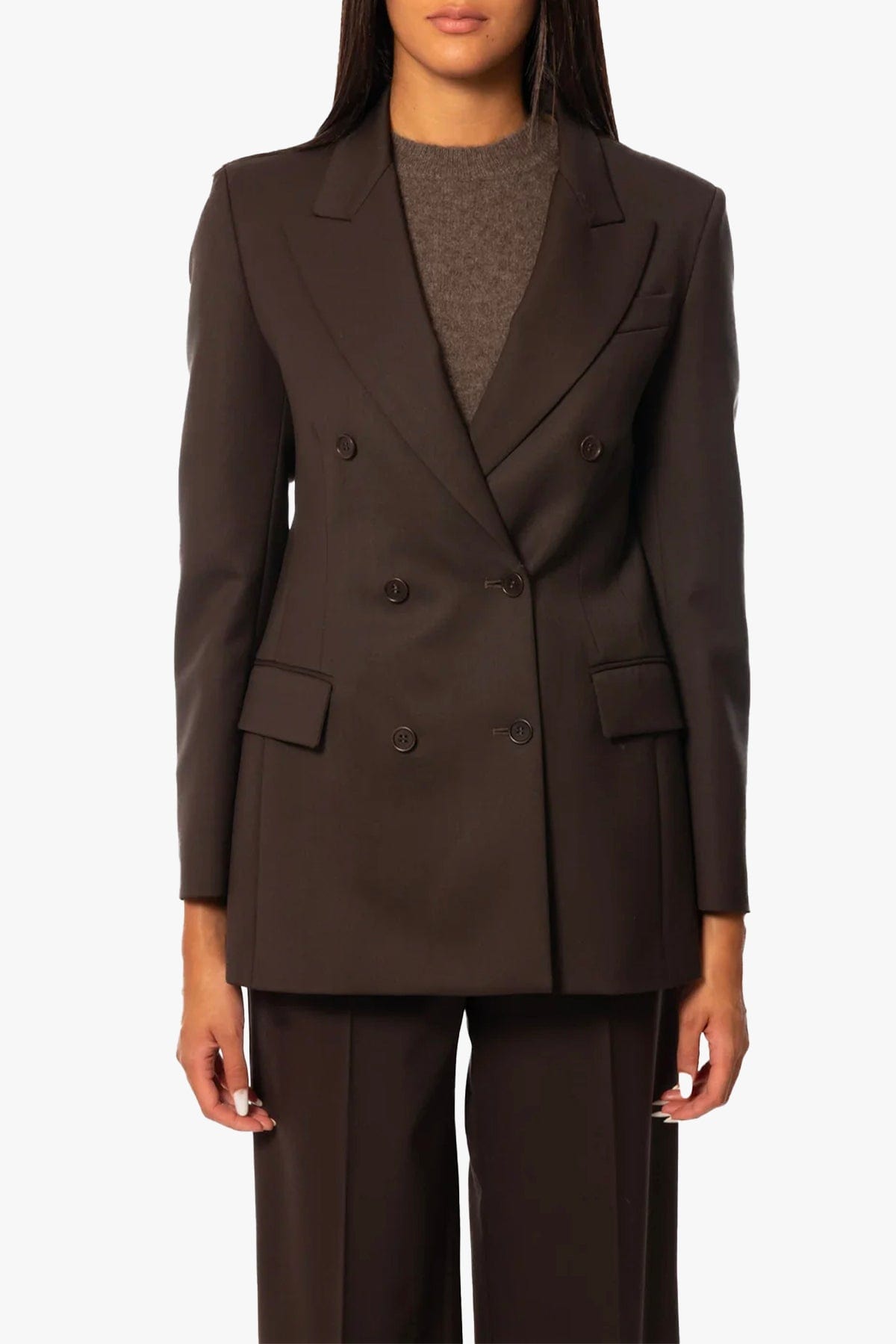 P.A.R.O.S.H. GIACCA  TESTA DI MORO / XS Giacca doppiopetto testa di moro donna Parosh