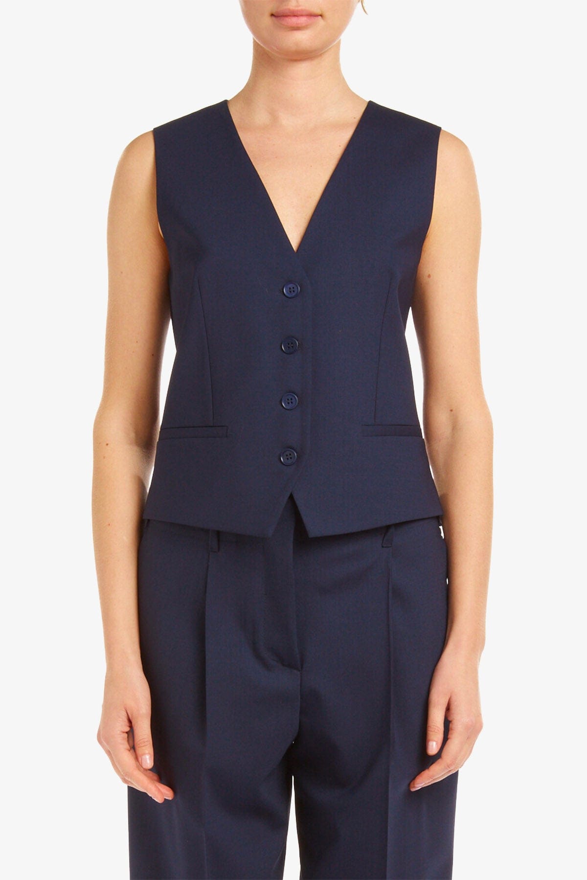 P.A.R.O.S.H. GILET  BLU / XXS Gilet in fresco di lana Parosh D410056