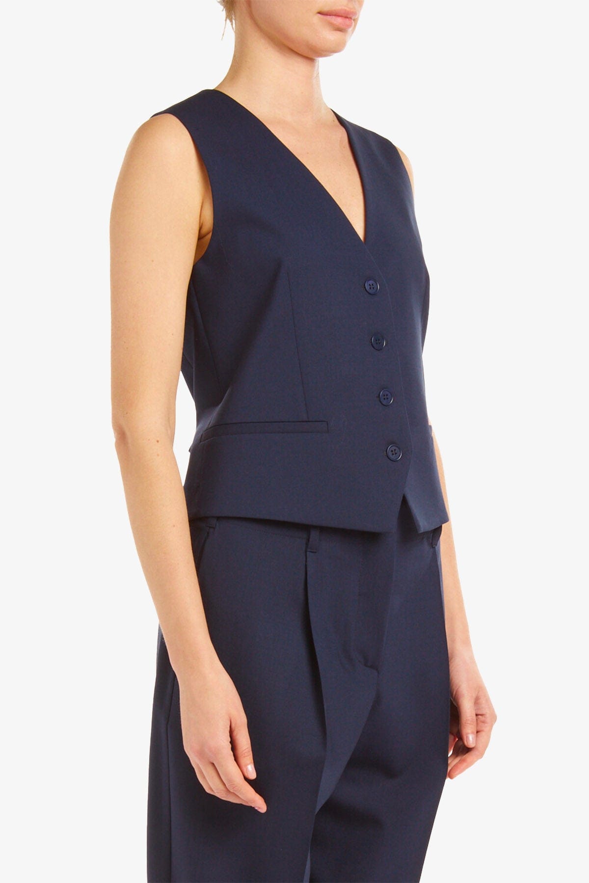 P.A.R.O.S.H. GILET  BLU / XXS Gilet in fresco di lana Parosh D410056