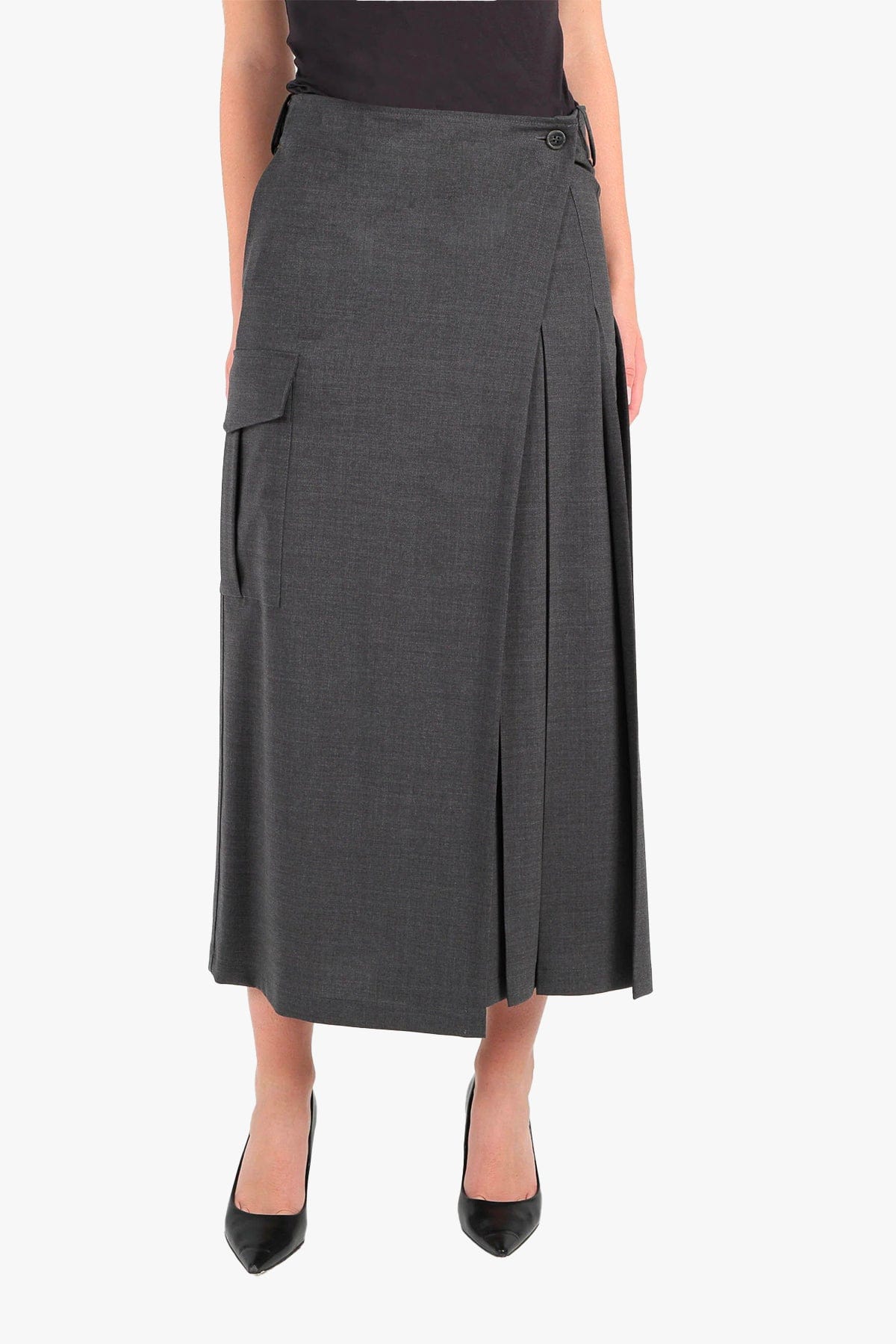 P.A.R.O.S.H. GONNA  ANTRACITE / XS Gonna lunga grigio antracite Parosh Luwool