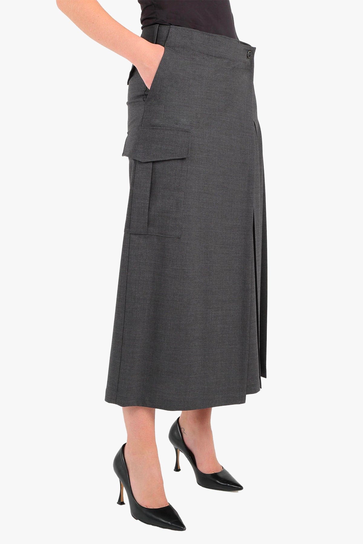 P.A.R.O.S.H. GONNA  ANTRACITE / XS Gonna lunga grigio antracite Parosh Luwool