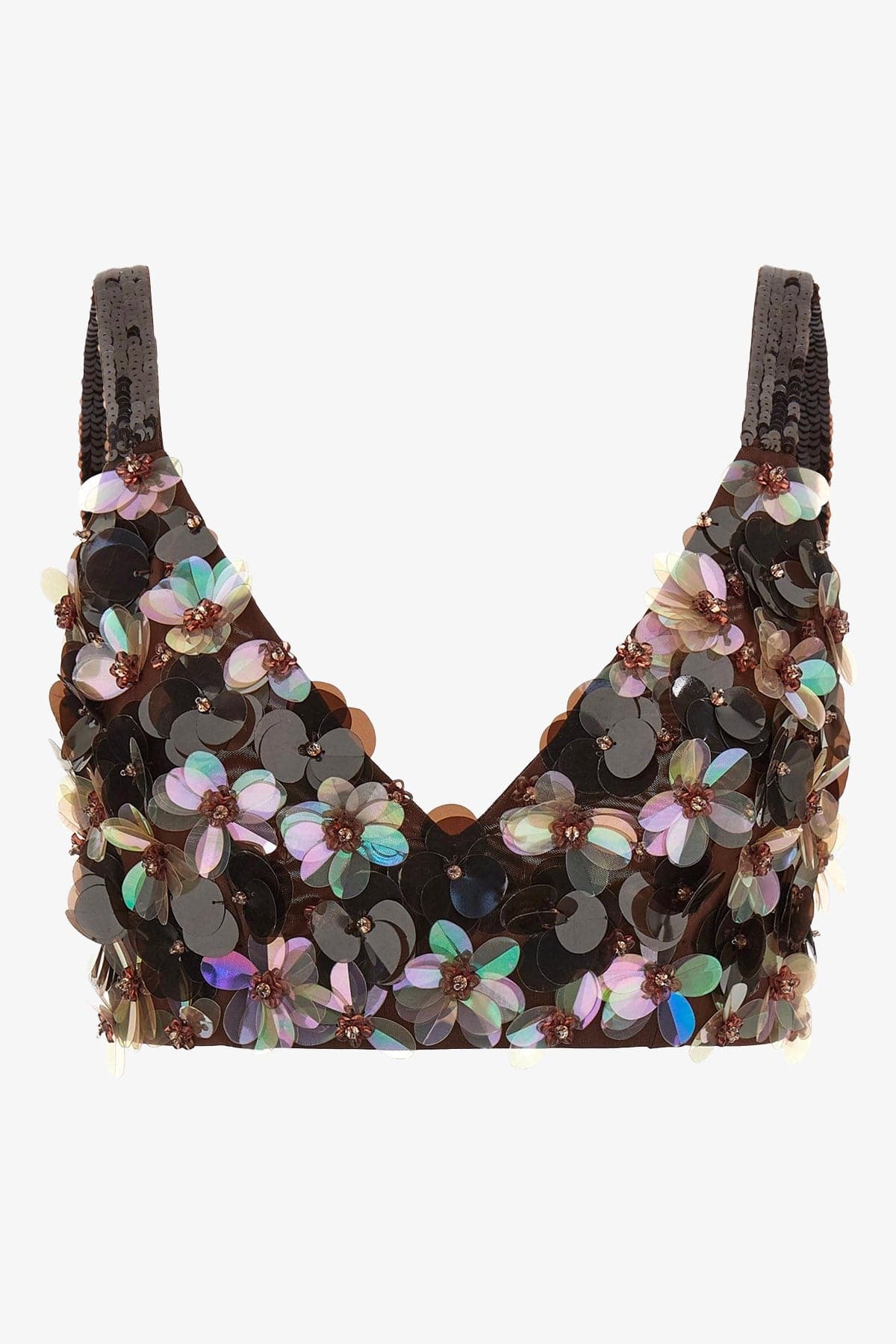 P.A.R.O.S.H. LINGERIE FANTASIA MARRONE PAILLETTES / XXS Bra in paillettes Parosh D311708