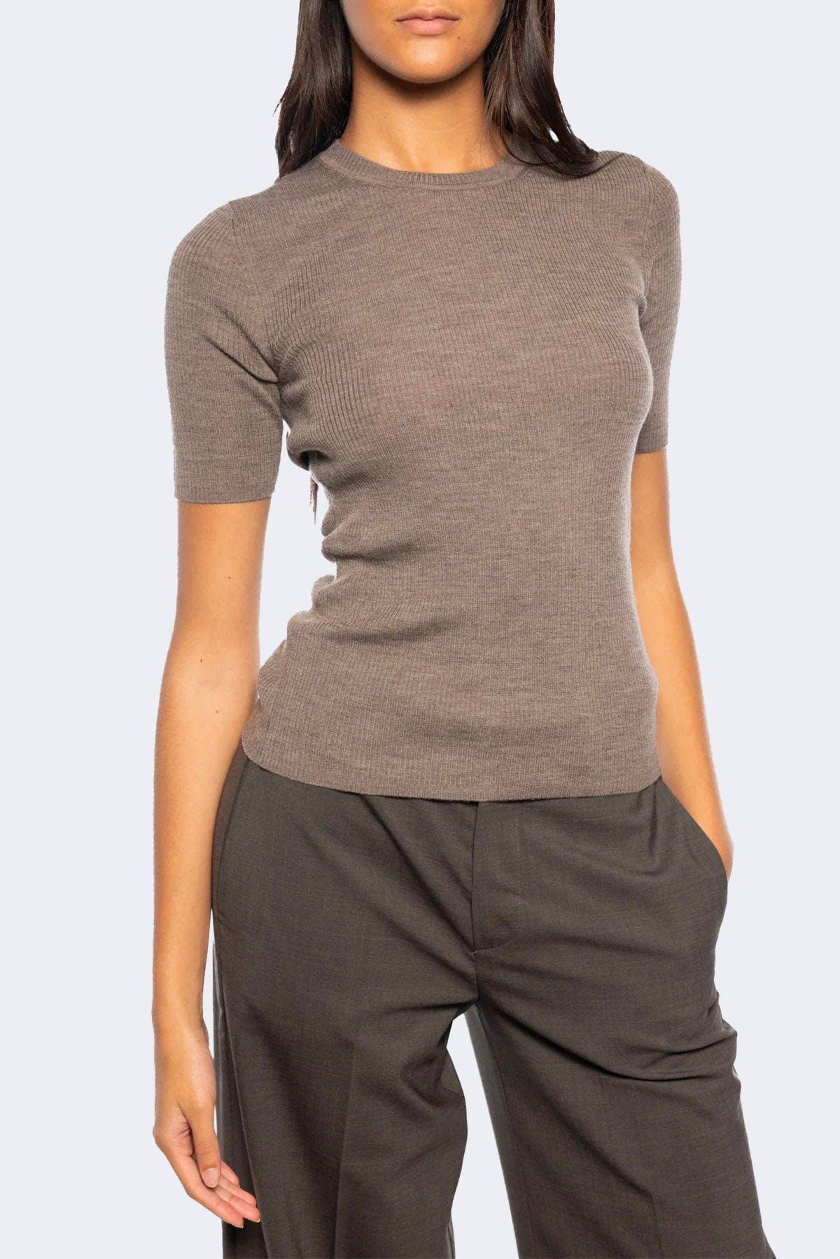 P.A.R.O.S.H. MAGLIA-CANOTTIERA-TOP  ANTRACITE / XXS Maglia a costine donna Parosh D510795