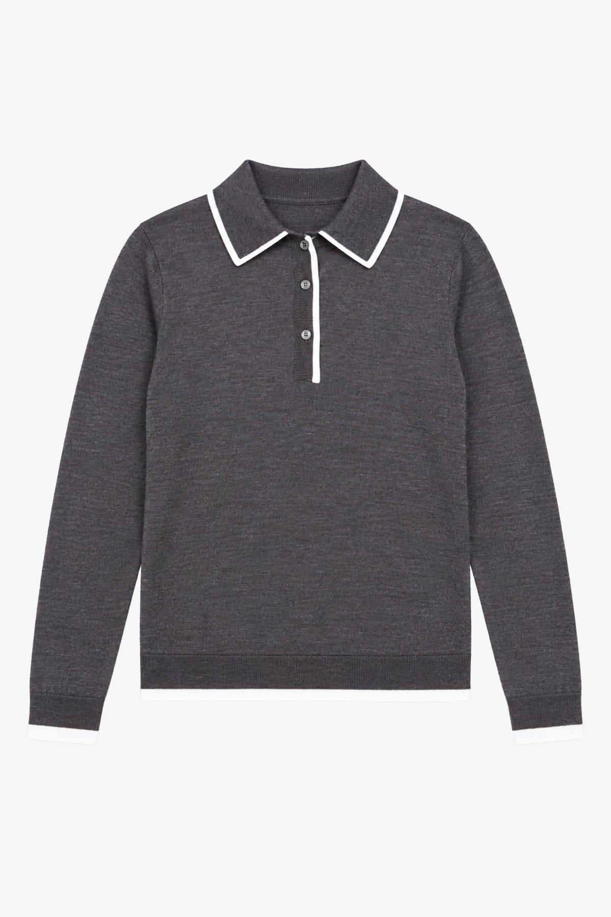 P.A.R.O.S.H. MAGLIA-CANOTTIERA-TOP  FANTASIA ANTRACITE / XXS Polo in maglia donna grigia Parosh List