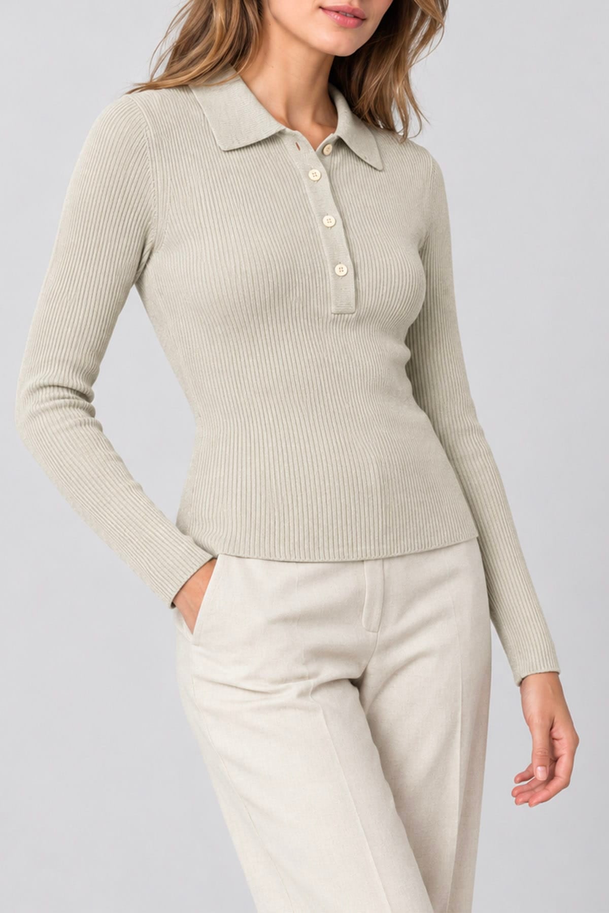 P.A.R.O.S.H. MAGLIA-CANOTTIERA-TOP  Maglia a coste donna aderente Parosh Long