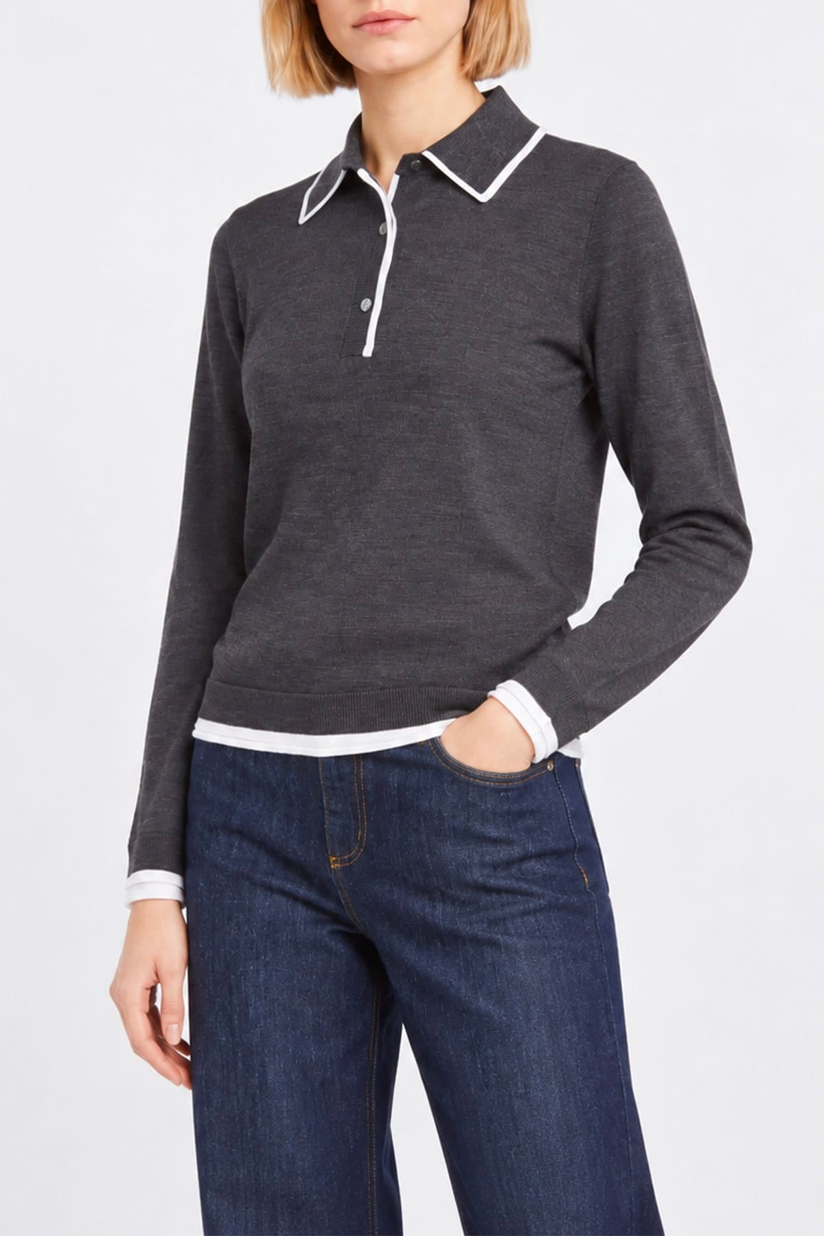 P.A.R.O.S.H. MAGLIA-CANOTTIERA-TOP  Polo in maglia donna grigia Parosh List