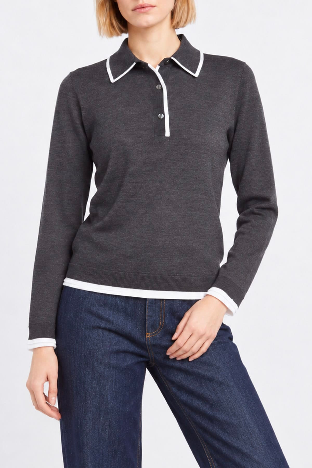 P.A.R.O.S.H. MAGLIA-CANOTTIERA-TOP  Polo in maglia donna grigia Parosh List
