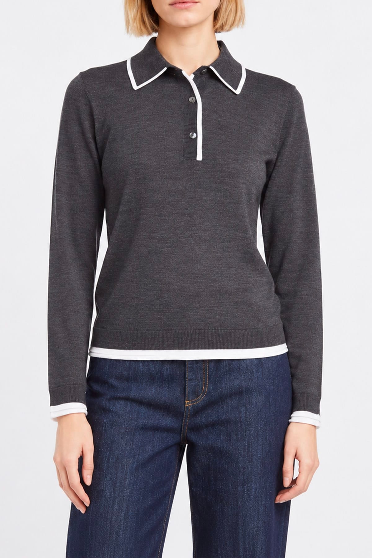 P.A.R.O.S.H. MAGLIA-CANOTTIERA-TOP  Polo in maglia donna grigia Parosh List