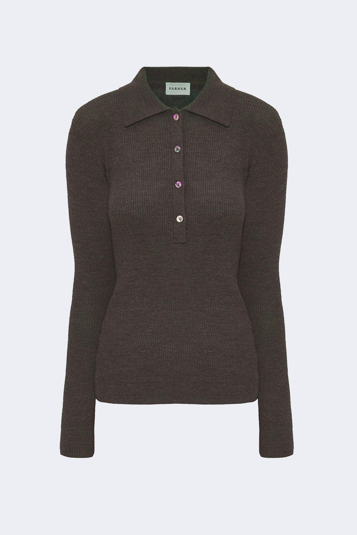 P.A.R.O.S.H. MAGLIA-CANOTTIERA-TOP  TESTA DI MORO / XXS Polo in maglia donna Parosh D540508