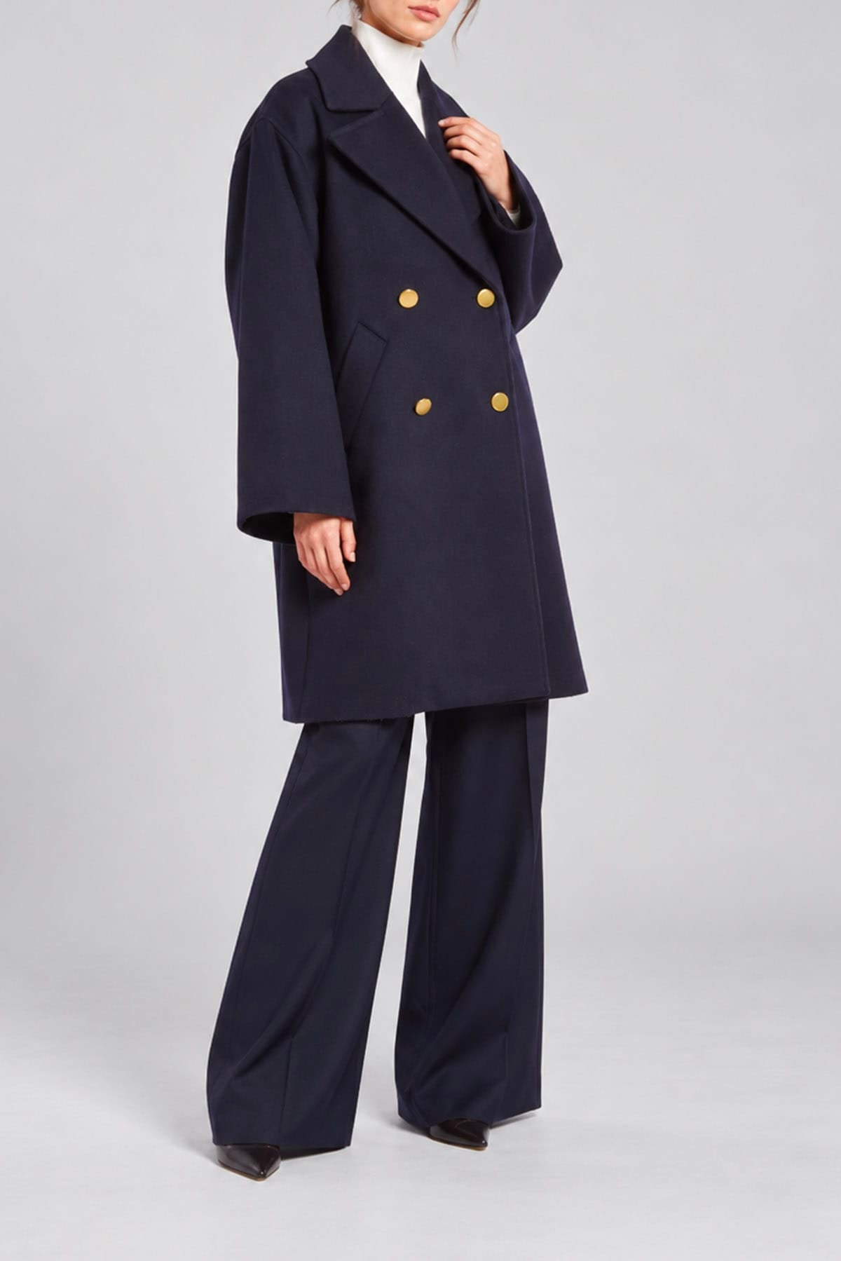 P.A.R.O.S.H. MANTELLO-MANTELLA  cappotto doppiopetto blu donna Parosh Leak26