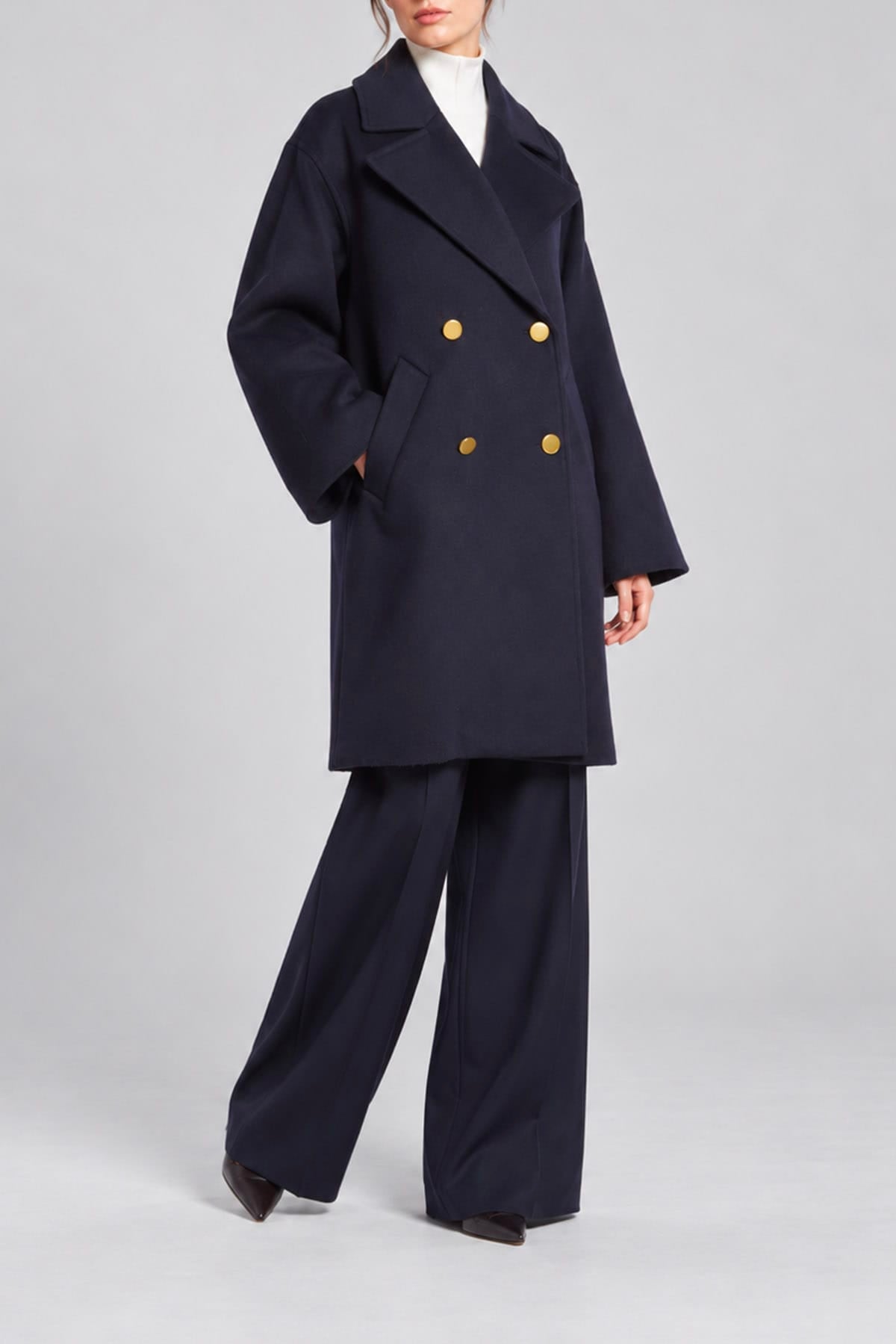 P.A.R.O.S.H. MANTELLO-MANTELLA  cappotto doppiopetto blu donna Parosh Leak26