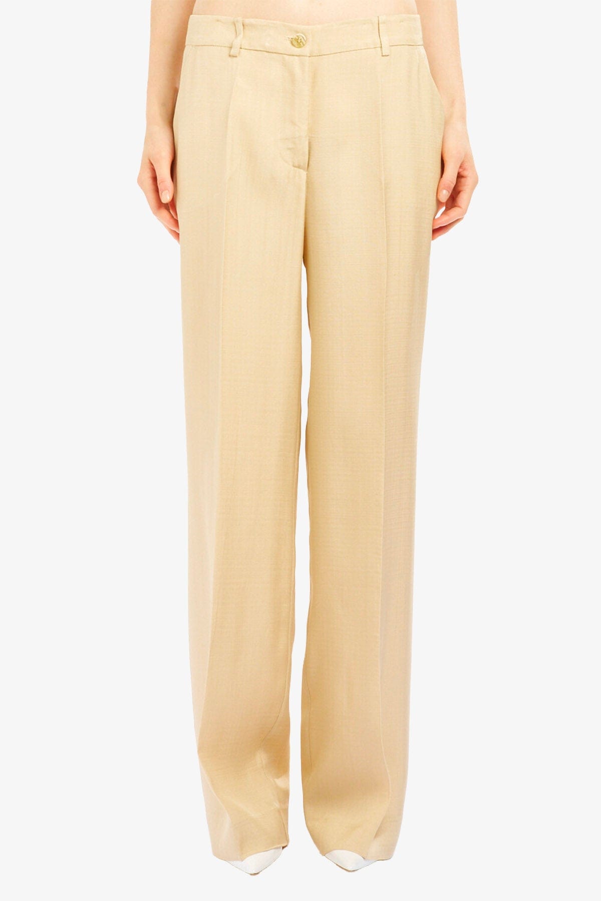 P.A.R.O.S.H. PANTALONE LUNGO  PANNA / XXS Pantaloni donna Parosh stuoia di viscosa D232214