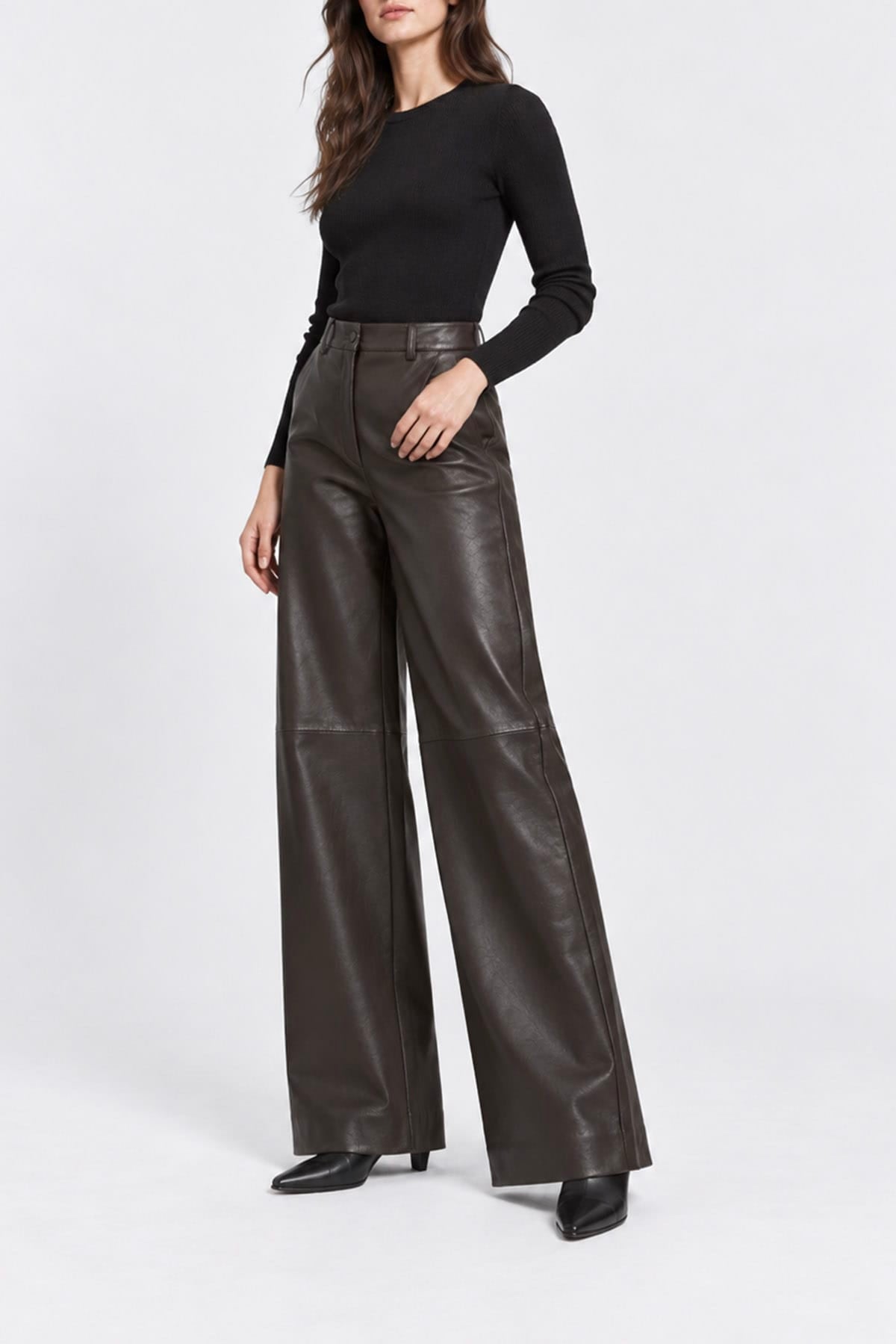 P.A.R.O.S.H. PANTALONE LUNGO  NERO / XXS Pantaloni di pelle neri donna Parosh Maciock26w
