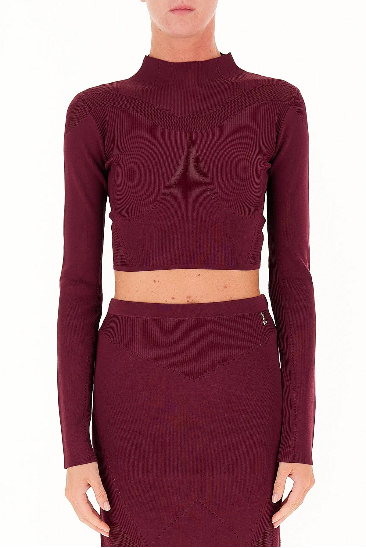 PATRIZIA PEPE MAGLIA-CANOTTIERA-TOP  BORDEAUX / 0 Maglia Crop Donna Bordeaux Patrizia Pepe 8K0218