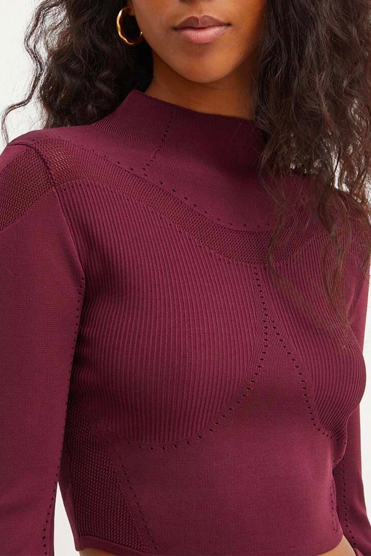 PATRIZIA PEPE MAGLIA-CANOTTIERA-TOP  Maglia Crop Donna Bordeaux Patrizia Pepe 8K0218