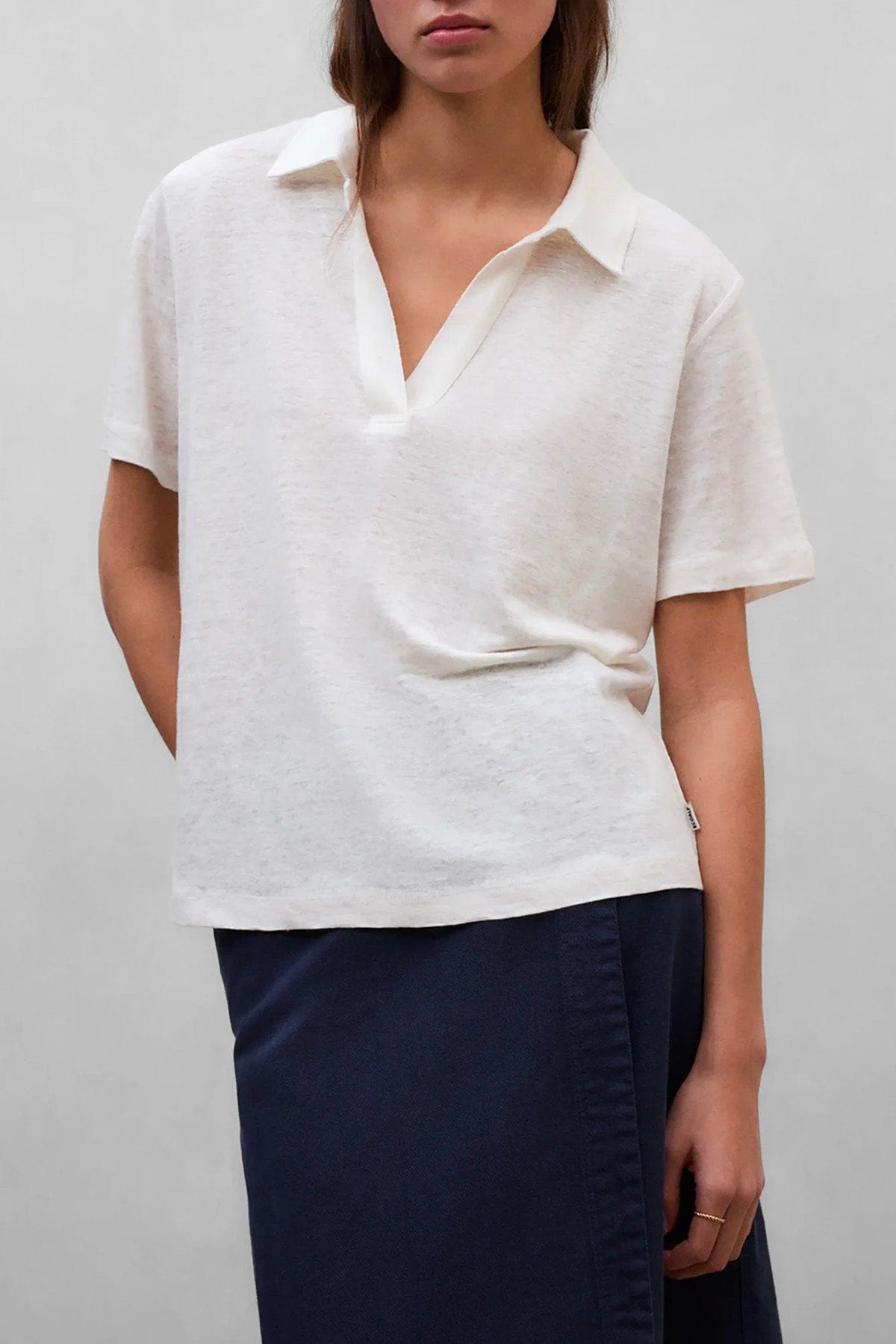 PESERICO CAMICIA  BIANCO LUCE / 34 Camicia donna Jersey leggero misto lino S06430J0 Peserico