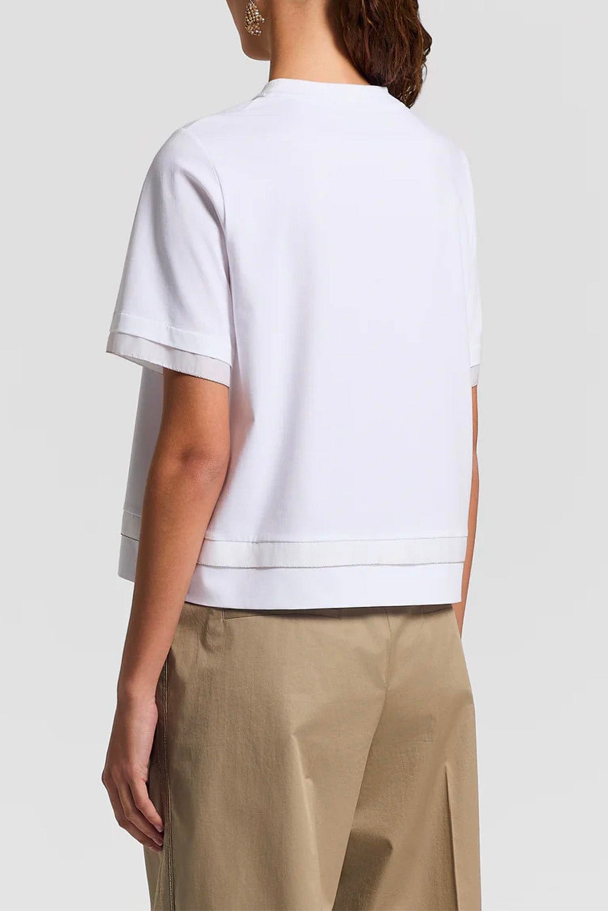 PESERICO CAMICIA  Camicia donna jersey di cotone e organza opaca misto seta A06739J0 Peserico