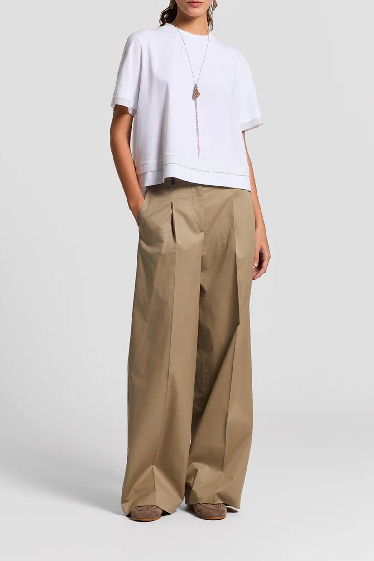 PESERICO CAMICIA  Camicia donna jersey di cotone e organza opaca misto seta A06739J0 Peserico