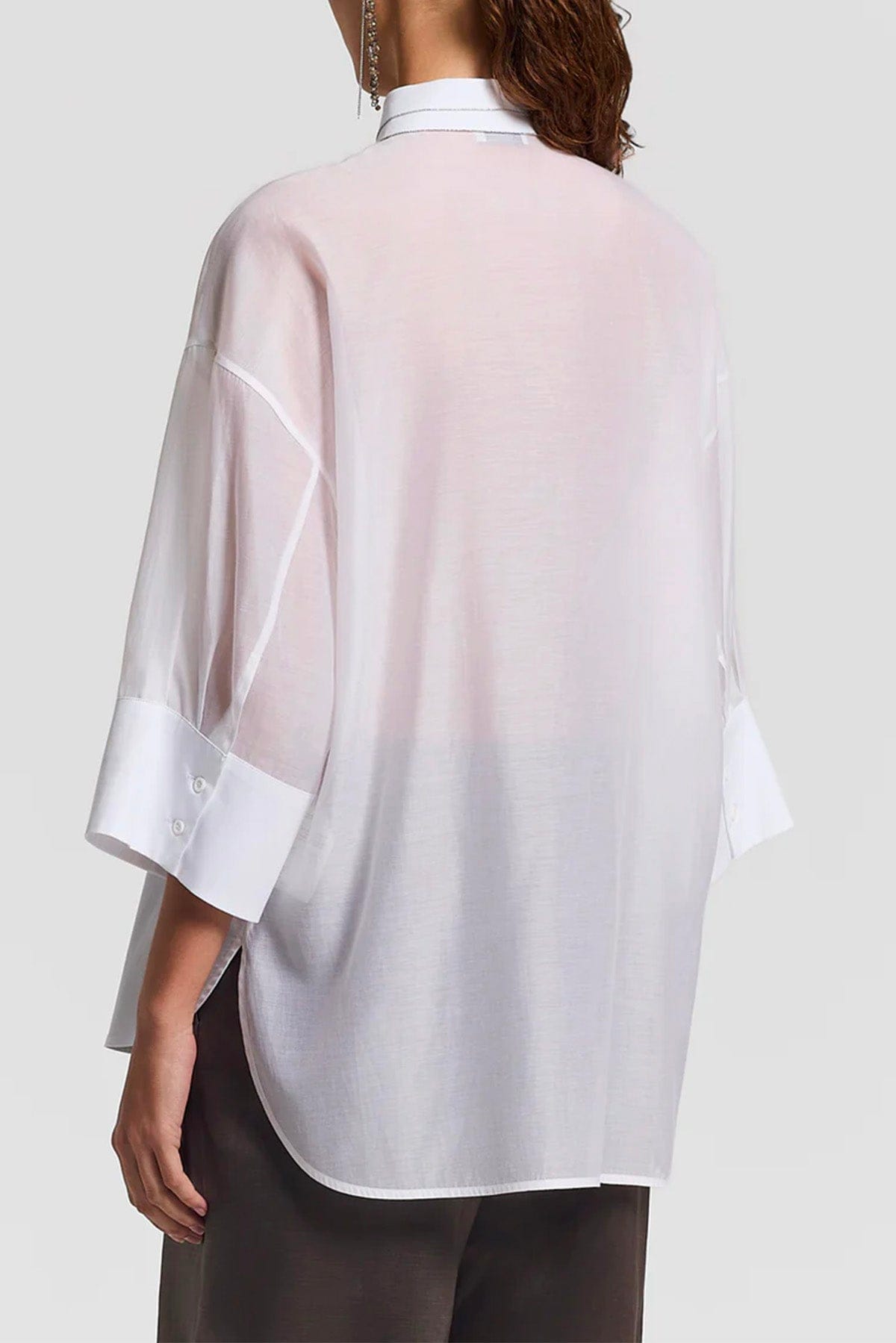 PESERICO CAMICIA  Camicia donna organza di seta, cotone e popeline di cotone stretch A06349 Peserico