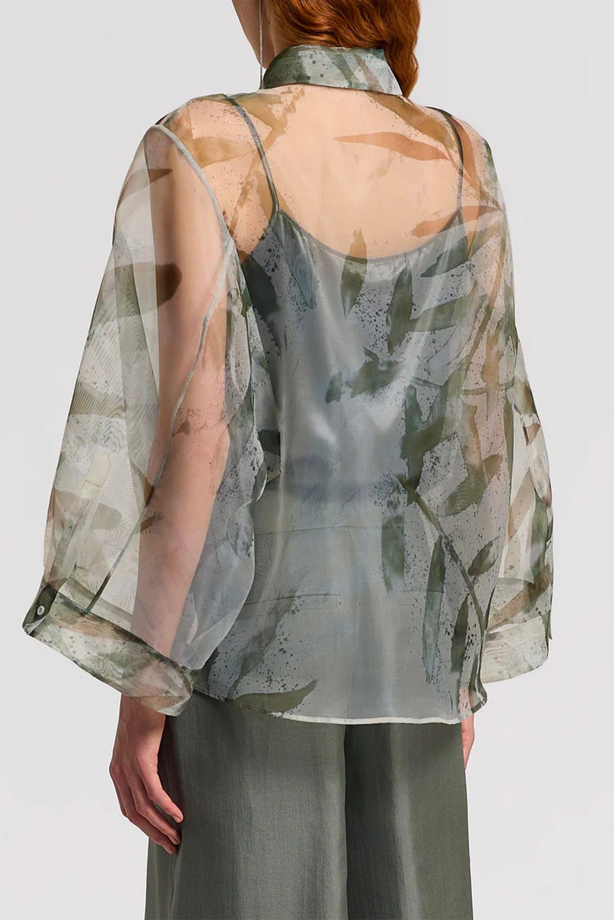 PESERICO CAMICIA  Camicia donna Organza stampata motivo foliage E06464D Peserico