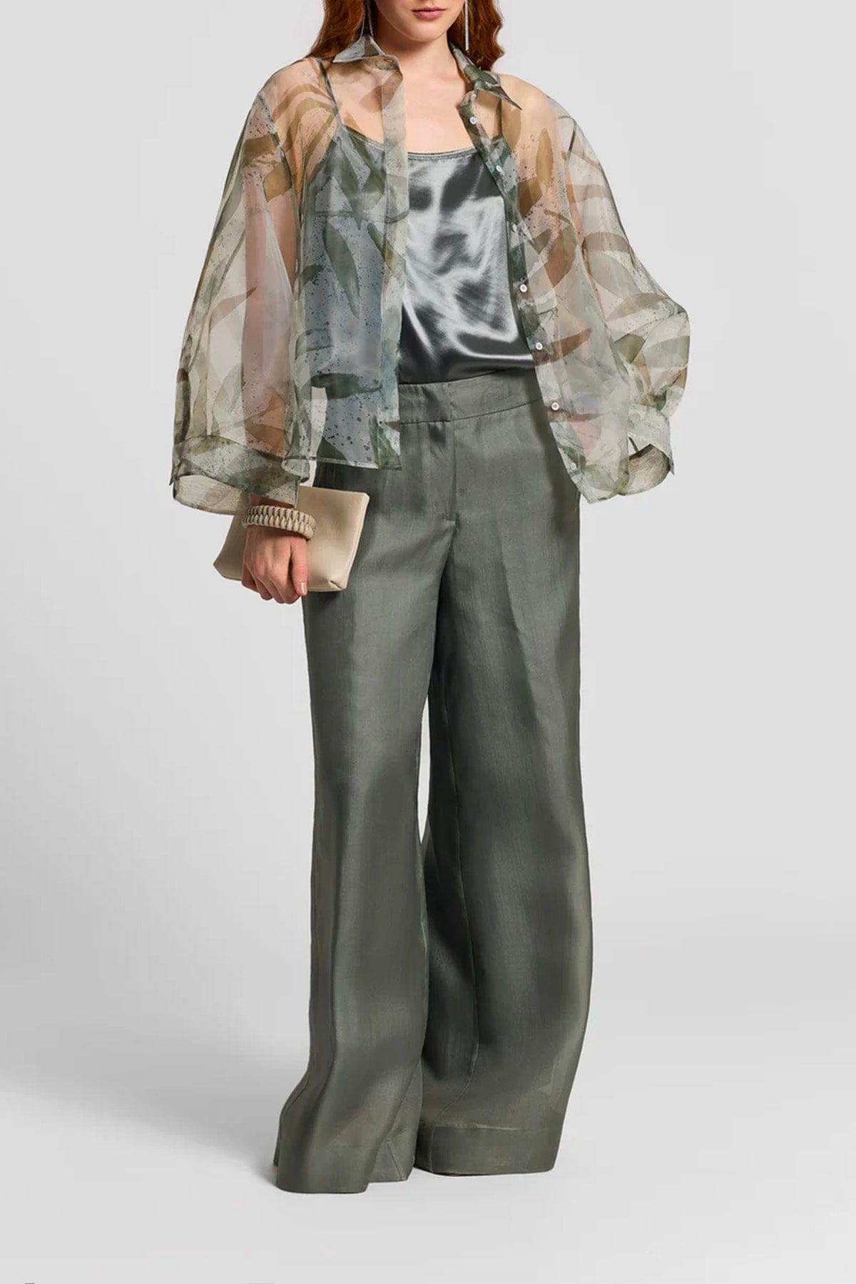 PESERICO CAMICIA  Camicia donna Organza stampata motivo foliage E06464D Peserico