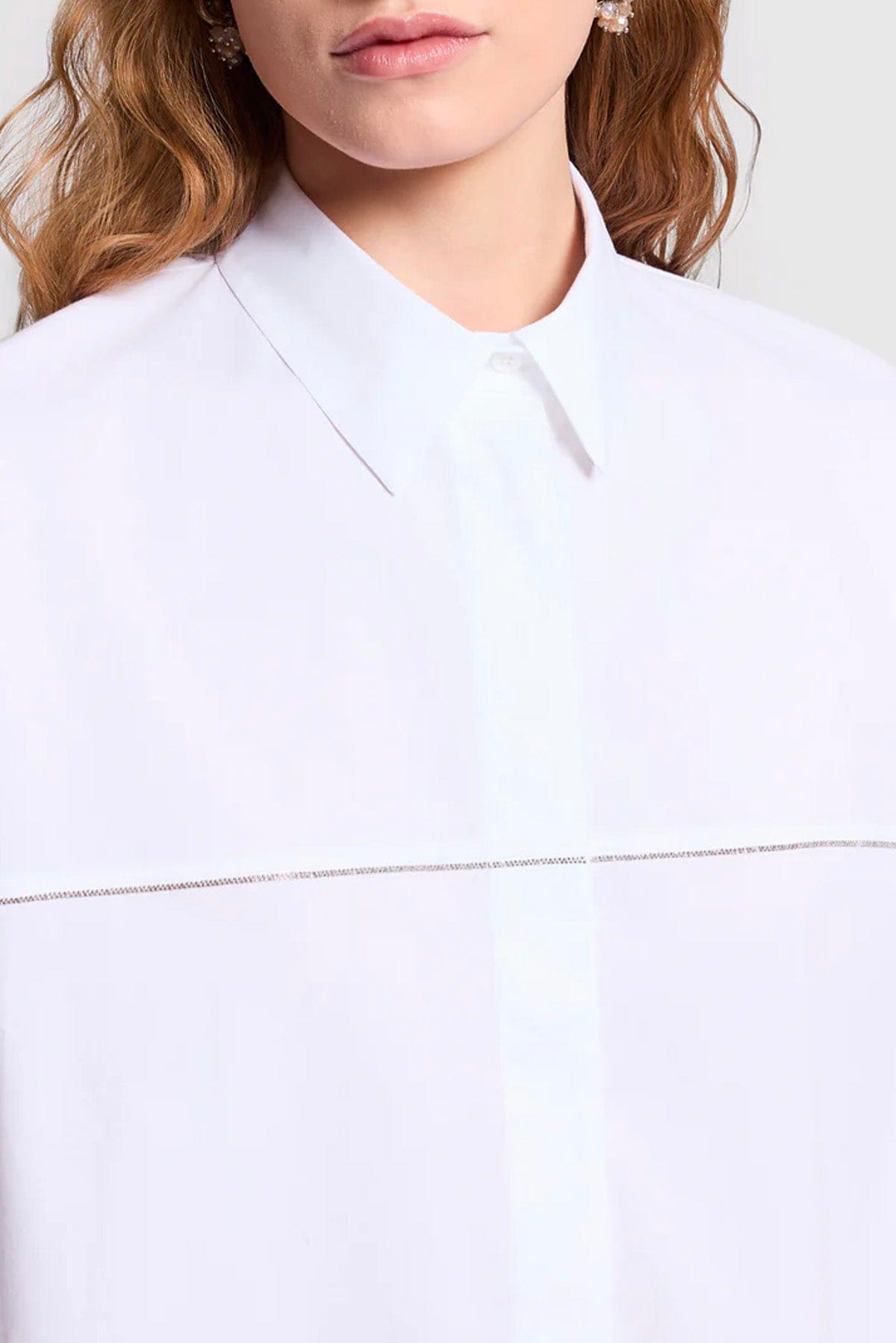 PESERICO CAMICIA  Camicia donna popeline unito di cotone stretch A06843 Peserico