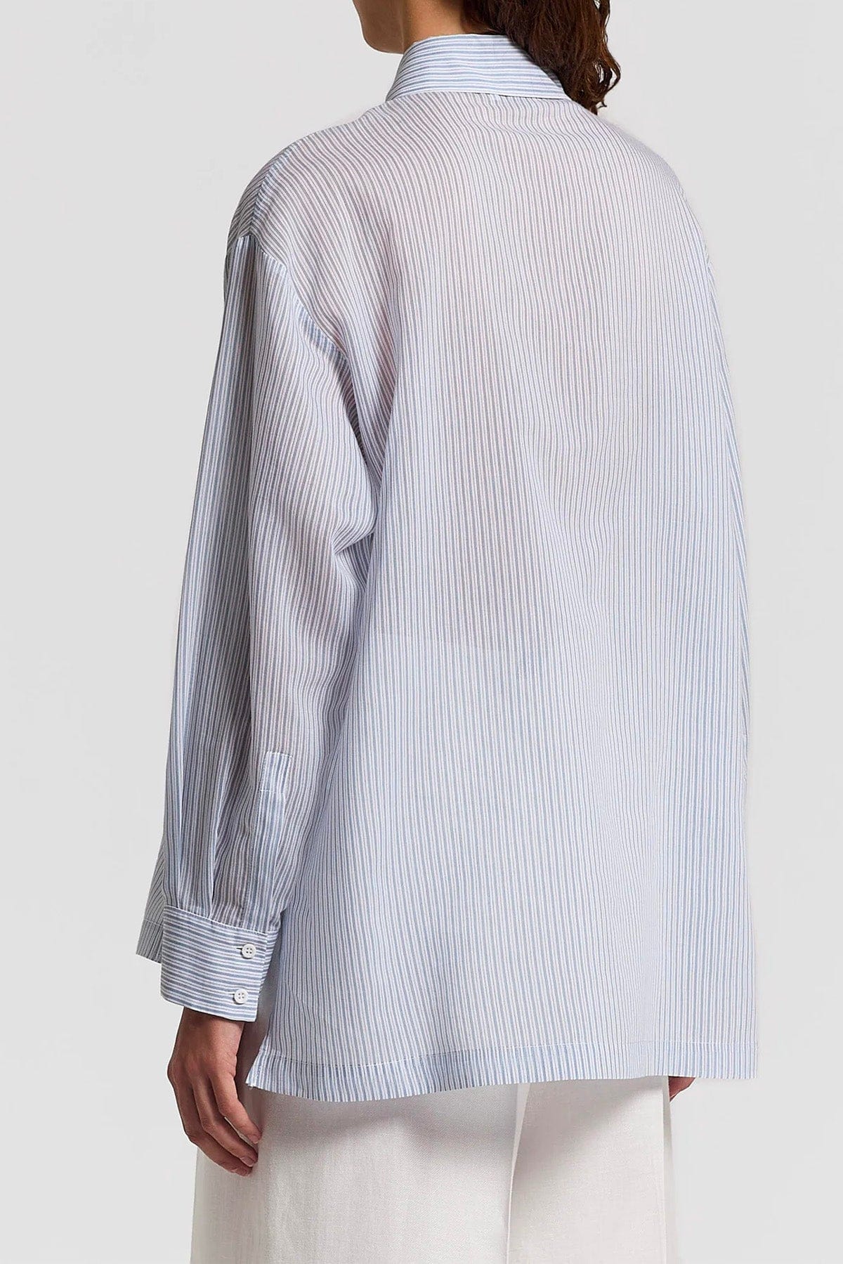 PESERICO CAMICIA  Camicia donna voile rigato in cotone e seta A06399 Peserico