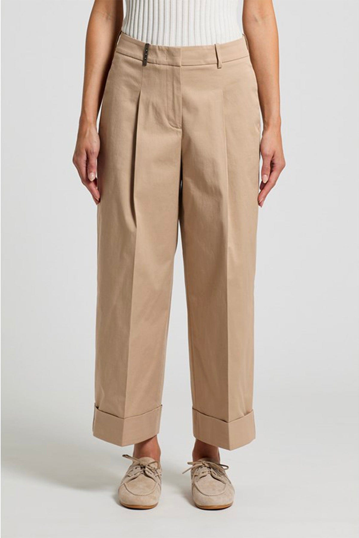PESERICO CAMICIA  Pantalone donna Gabardina leggera di cotone pettinato stretch A04515 Peserico