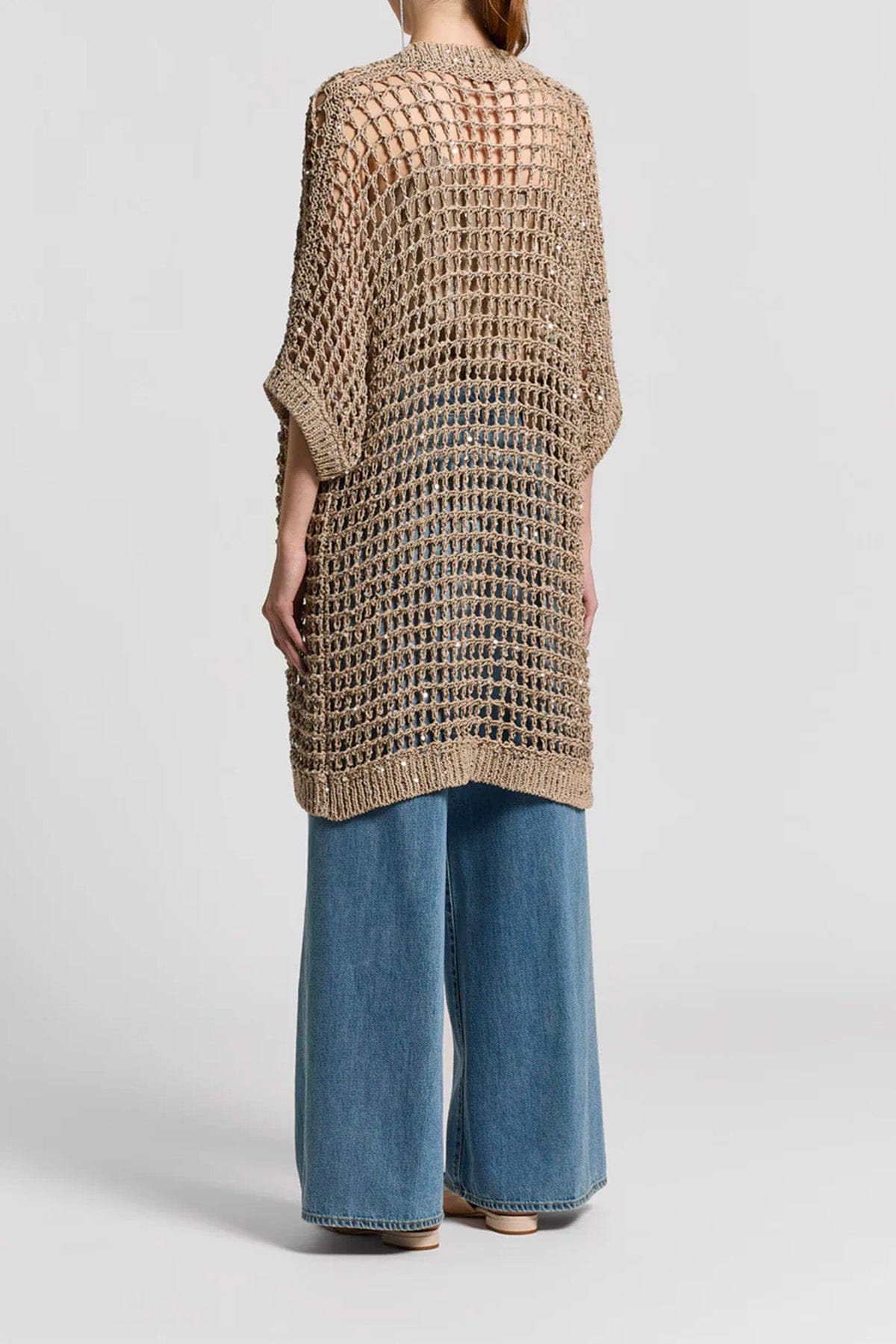 PESERICO CARDIGAN  Maglia donna tricot Fettuccia di cotone con mix di paillettes E99166F03 Peserico