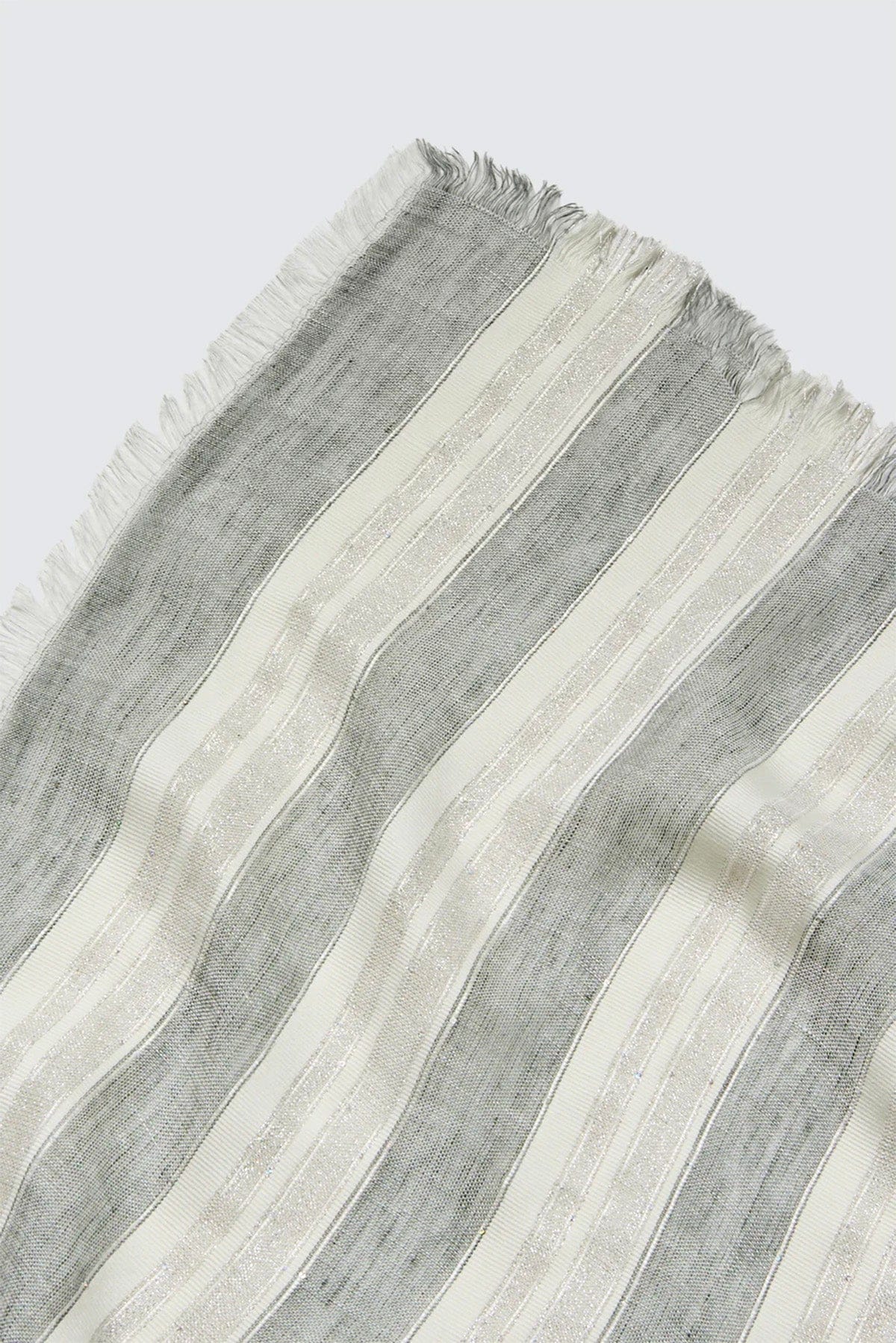 PESERICO FOULARD-SCIARPA-NASTRO  Stola a righe Filato di lino, cotone e lurex S31546C0 Peserico
