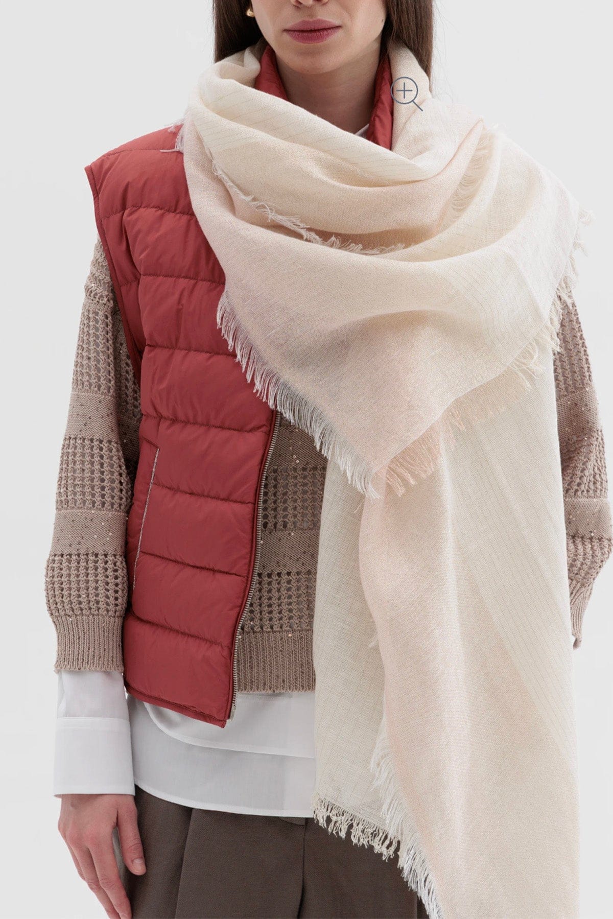 PESERICO FOULARD-SCIARPA-NASTRO  Stola sfumata degradè Filato di lino, cotone e lurex S31545C0 Peserico