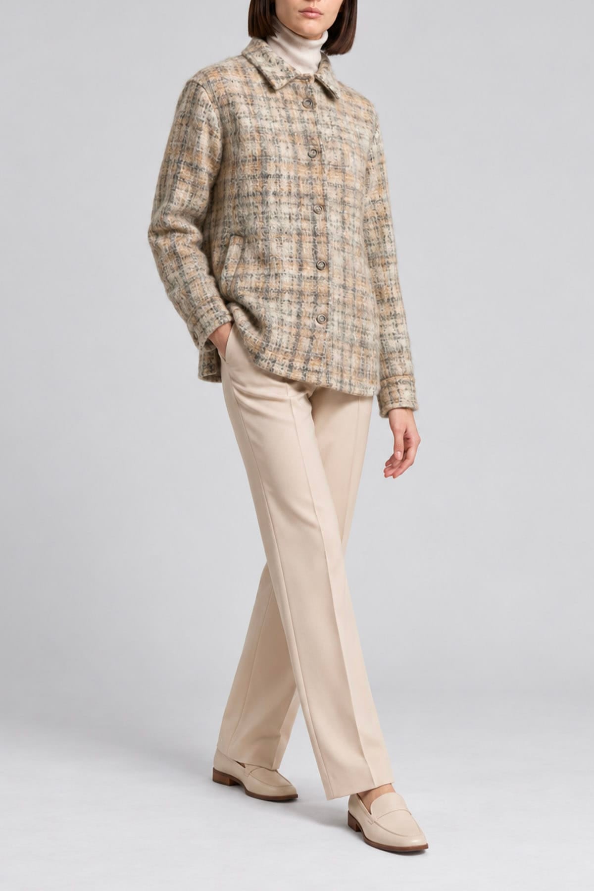 PESERICO GIACCONE  Giaccone donna in misto lana mohair Peserico A21104D