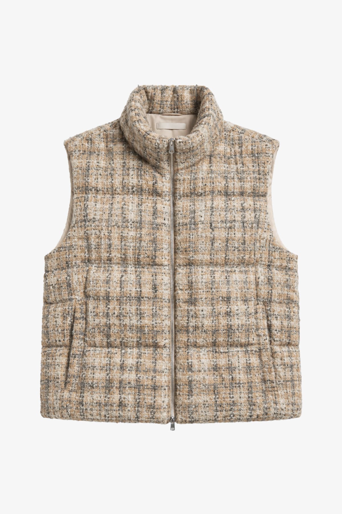 PESERICO GILET  BEIGE POLVERE DI STELLE STAMPATO / 36 Gilet imbottito donna Peserico beige cardato A03476