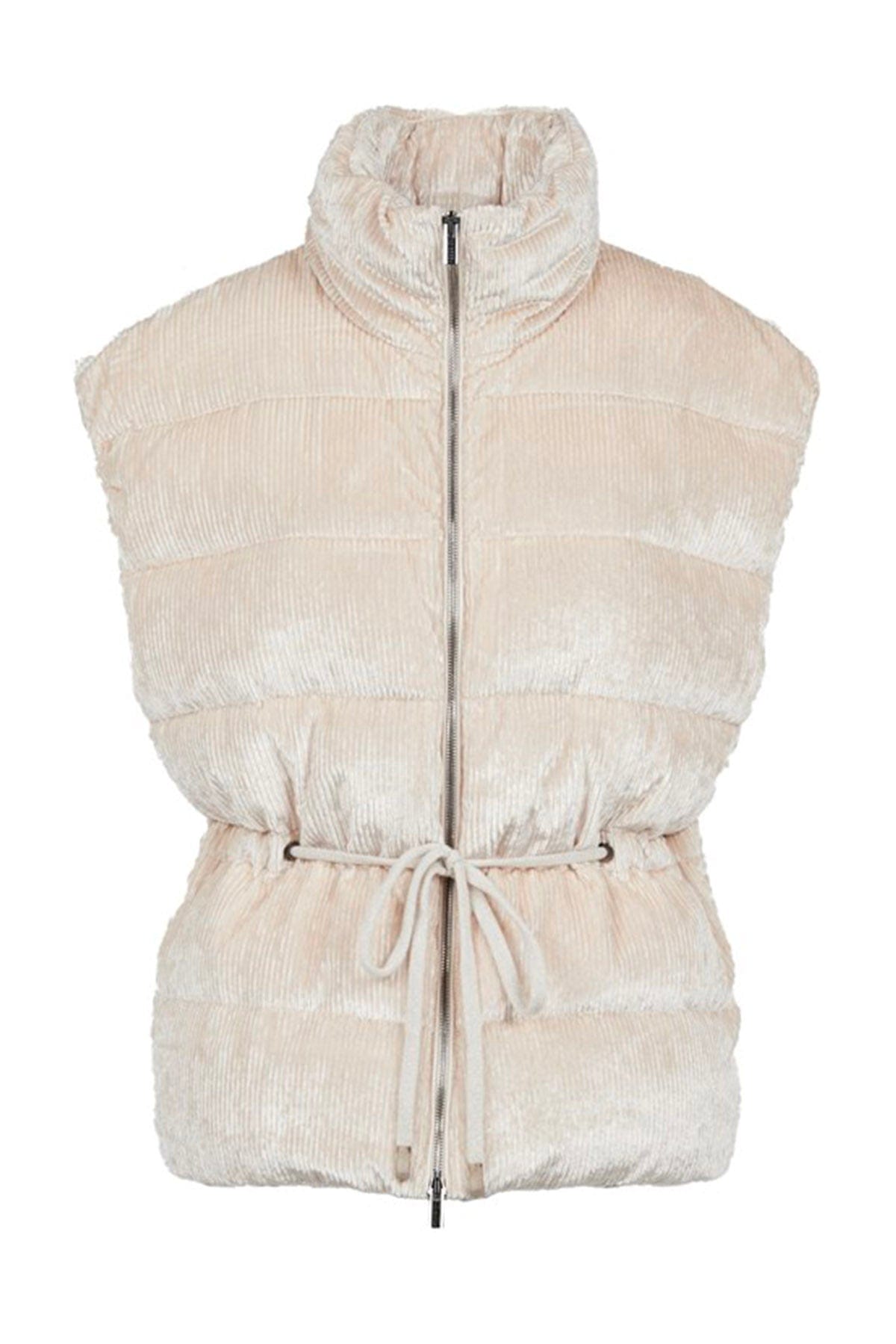 PESERICO GILET  BIANCO LANA / 36 Imbottito in velluto 400 righe bianco lana Peserico