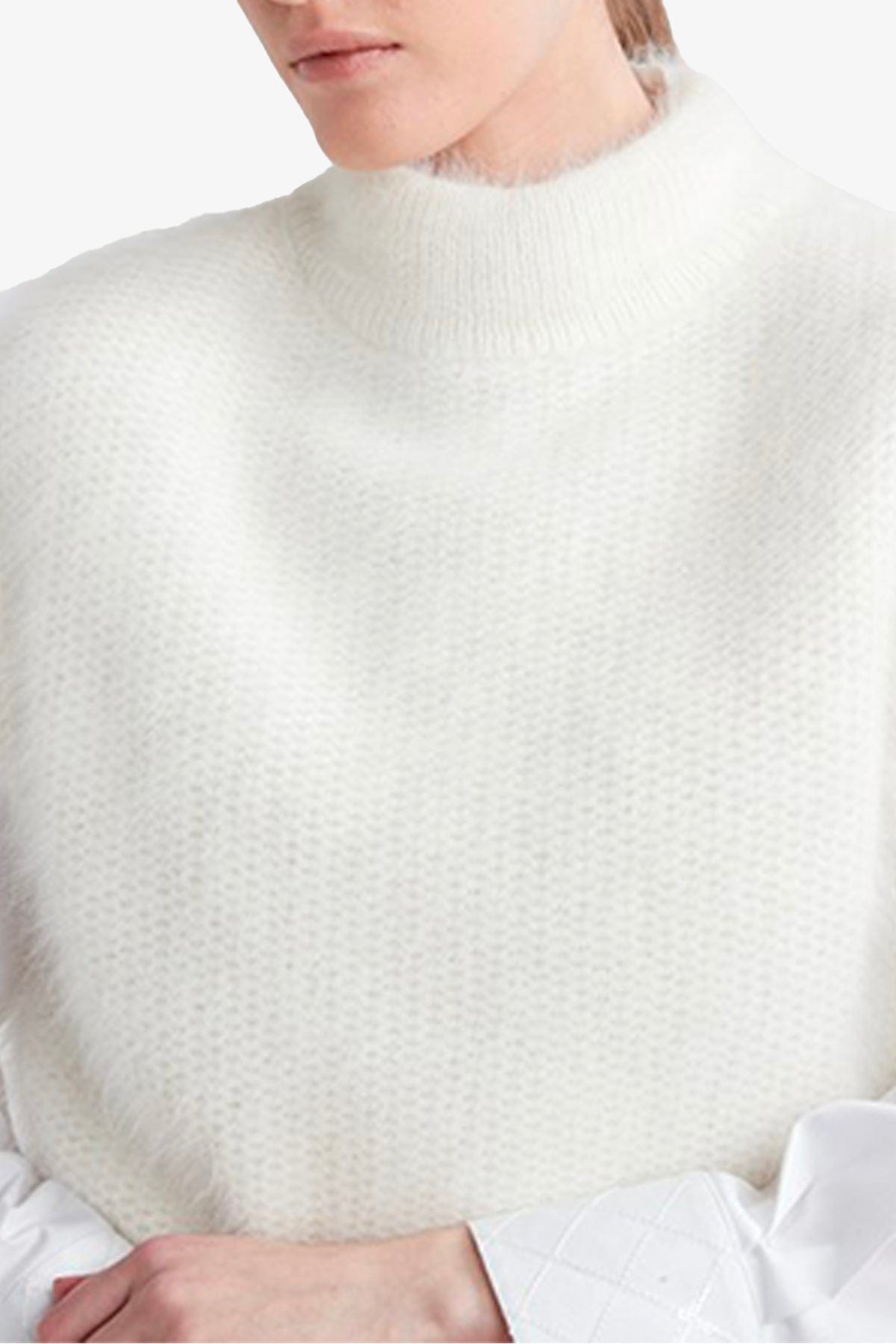 PESERICO GILET  BIANCO NATURALE / 36 Gilet Bianco in Donna Filato D'Angora S93122F03 Peserico