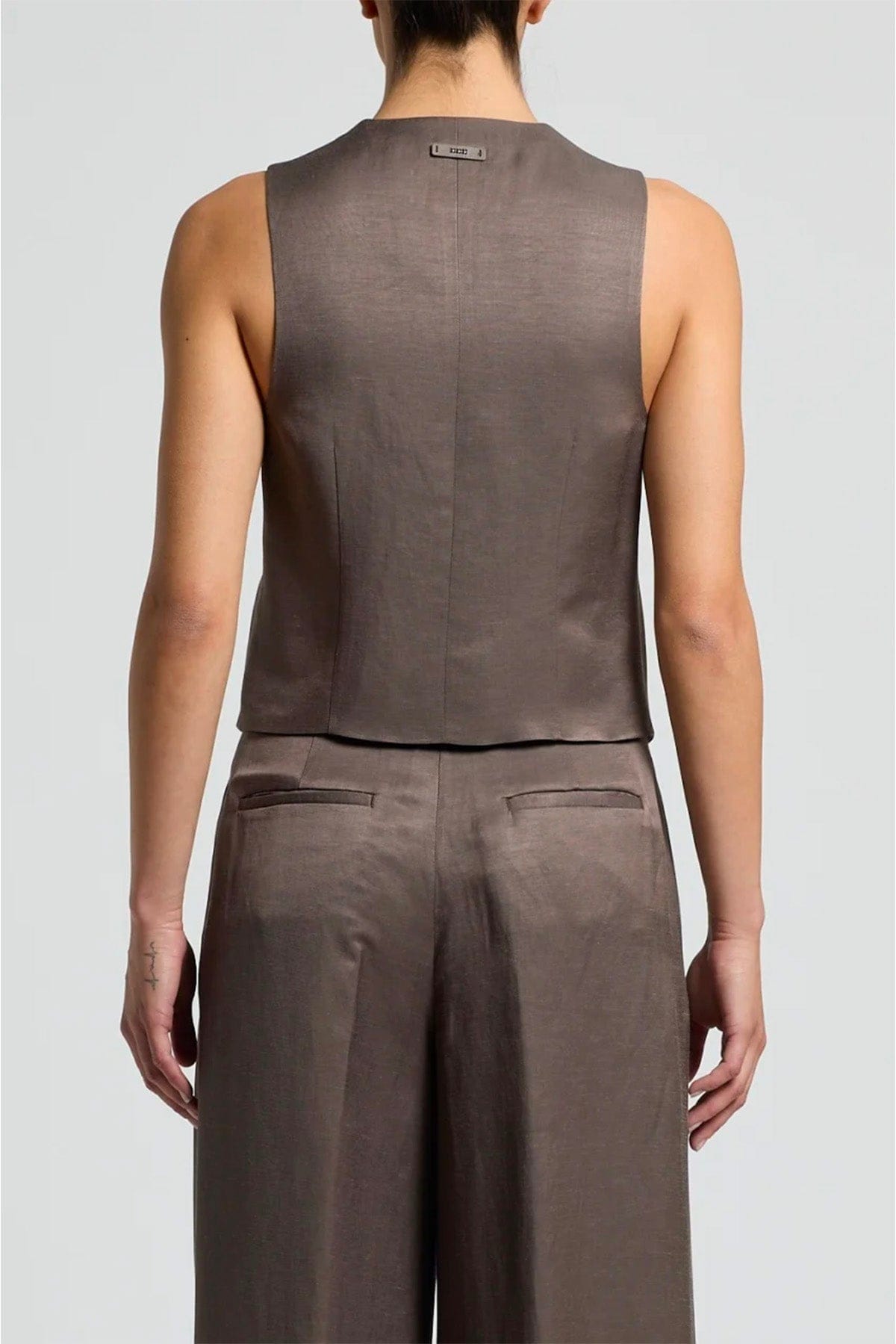 PESERICO GILET  Gilet donna Twill fluido in viscosa lino A03031 Peserico
