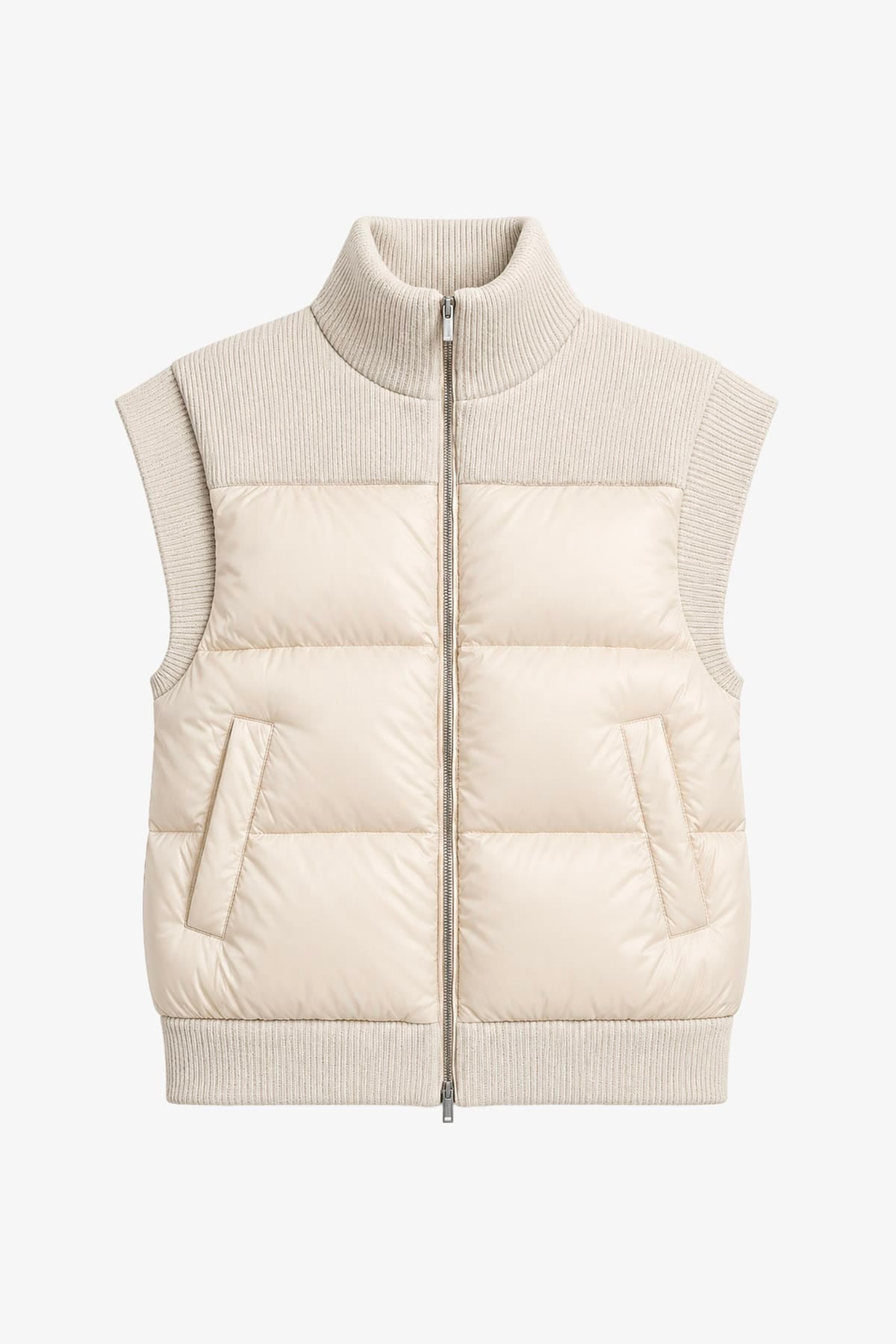 PESERICO GILET IN MAGLIA  BEIGE POLVERE DI STELLE / 36 Gilet imbottito donna beige Peserico A03473F07