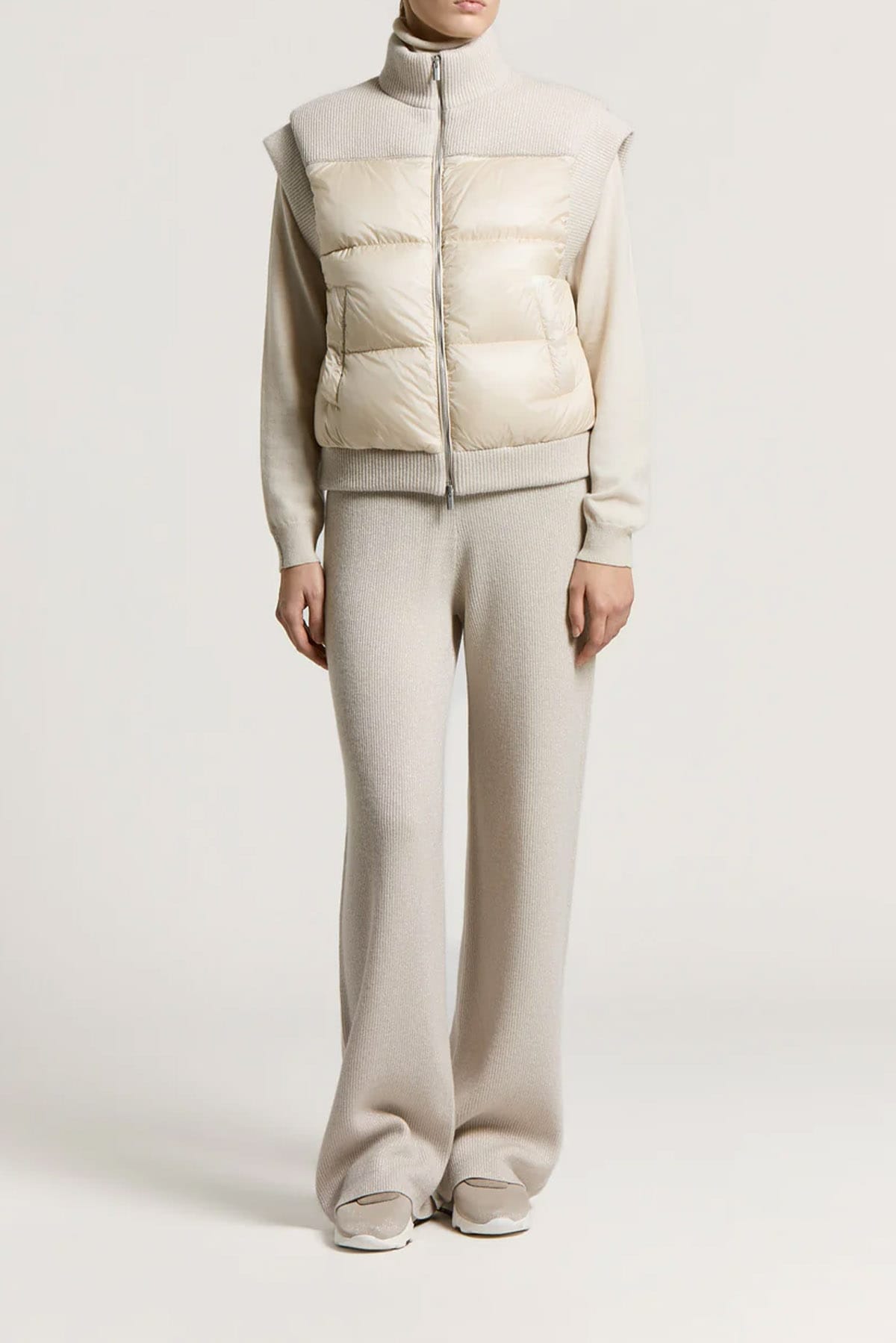 PESERICO GILET IN MAGLIA  Gilet imbottito donna beige Peserico A03473F07