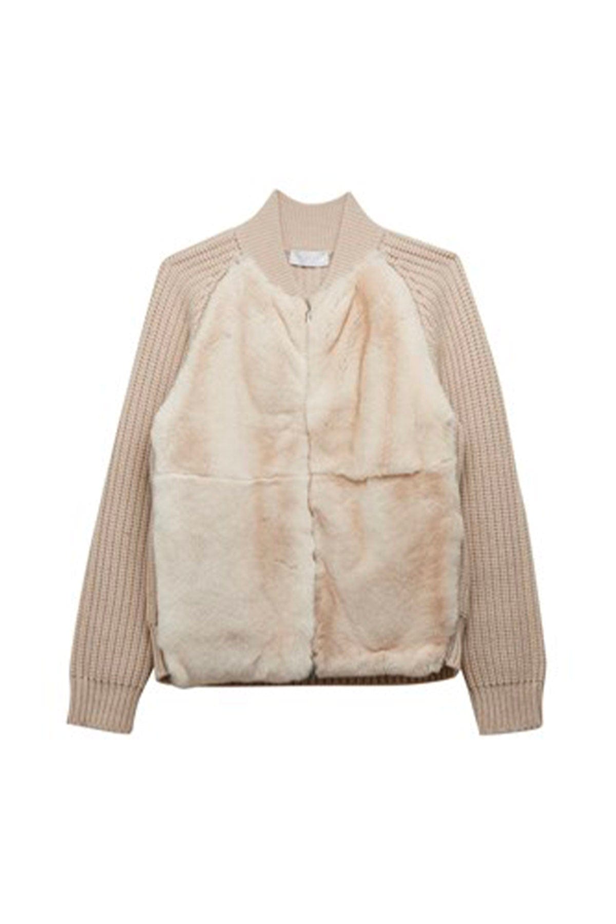 PESERICO MAGLIA-CANOTTIERA-TOP  BIANCO LANA / 36 Giacchino da donna in pelo e lana bianco opale Peserico