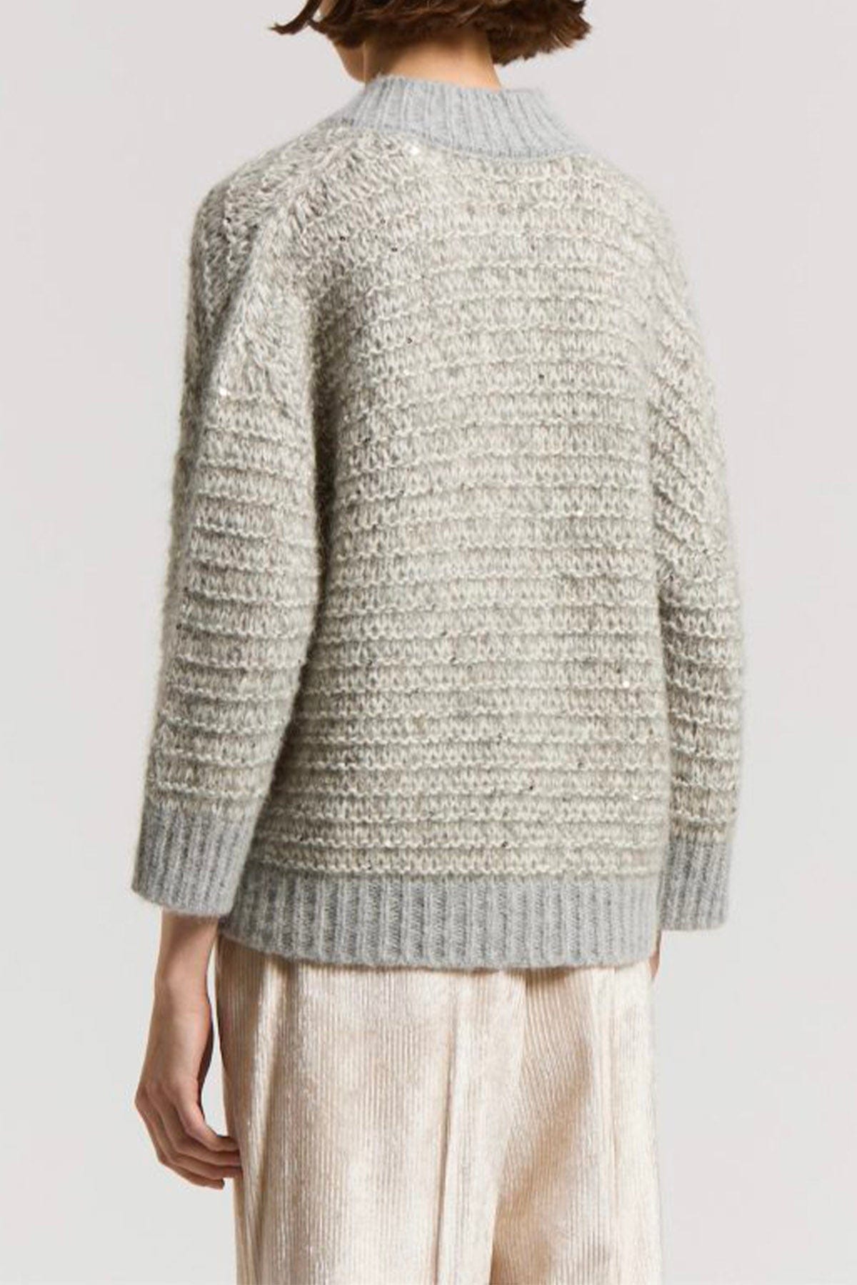 PESERICO MAGLIA-CANOTTIERA-TOP  GRIGIO PIETRA / 36 Maglia donna in tricot grigio pietra Peserico