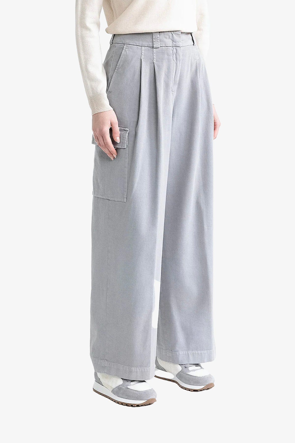 PESERICO PANTALONE LUNGO  GRIGIO GRANITO / 36 Pantaloni Donna con Pinces in Gabardina P04660T3