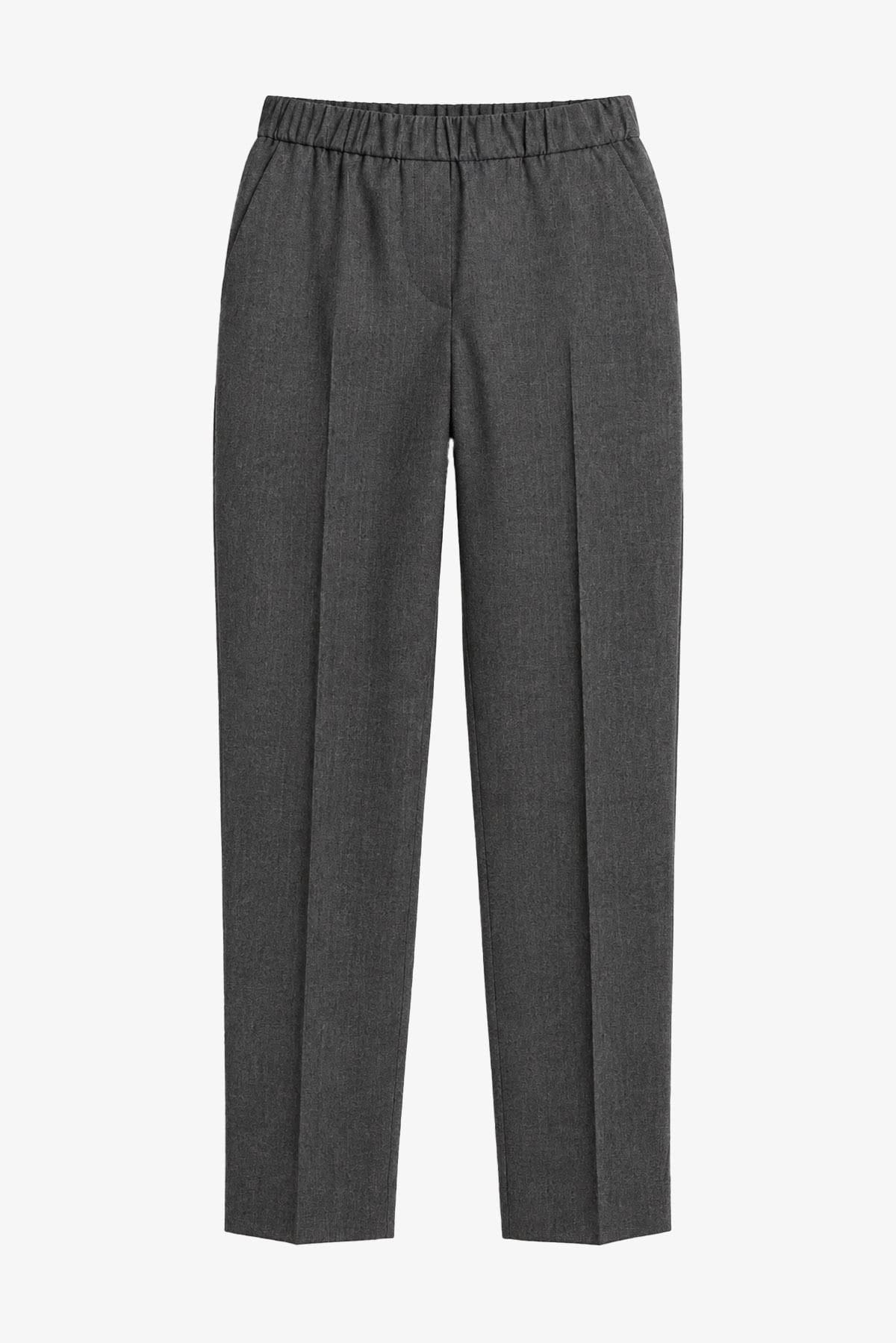 PESERICO PANTALONE LUNGO  GRIGIO SCURO ECLISSE / 36 Pantaloni gessati grigi donna Peserico A04178