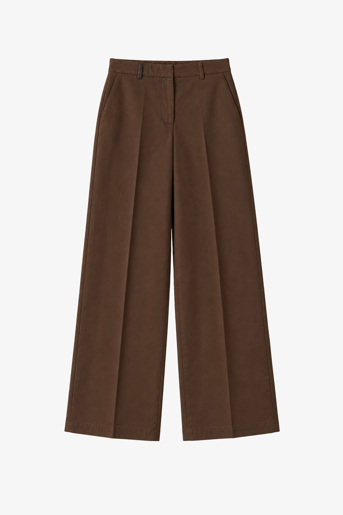 PESERICO PANTALONE LUNGO  MARRONE SCURO / 36 Maglia in gabardina di cotone donna Peserico P04567T3
