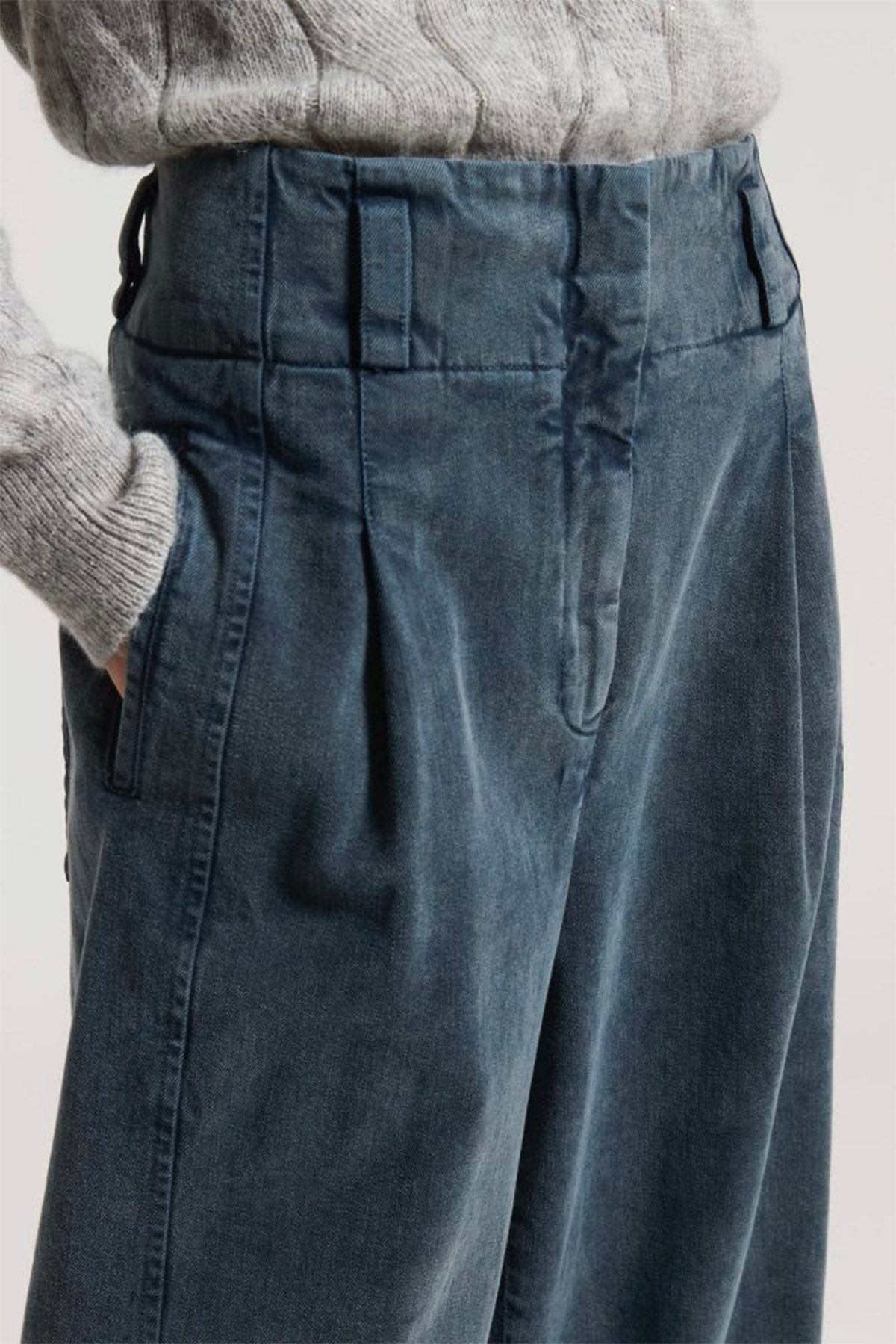 PESERICO PANTALONE LUNGO  PETROLIO / 36 Pantalone donna blu petrolio Peserico