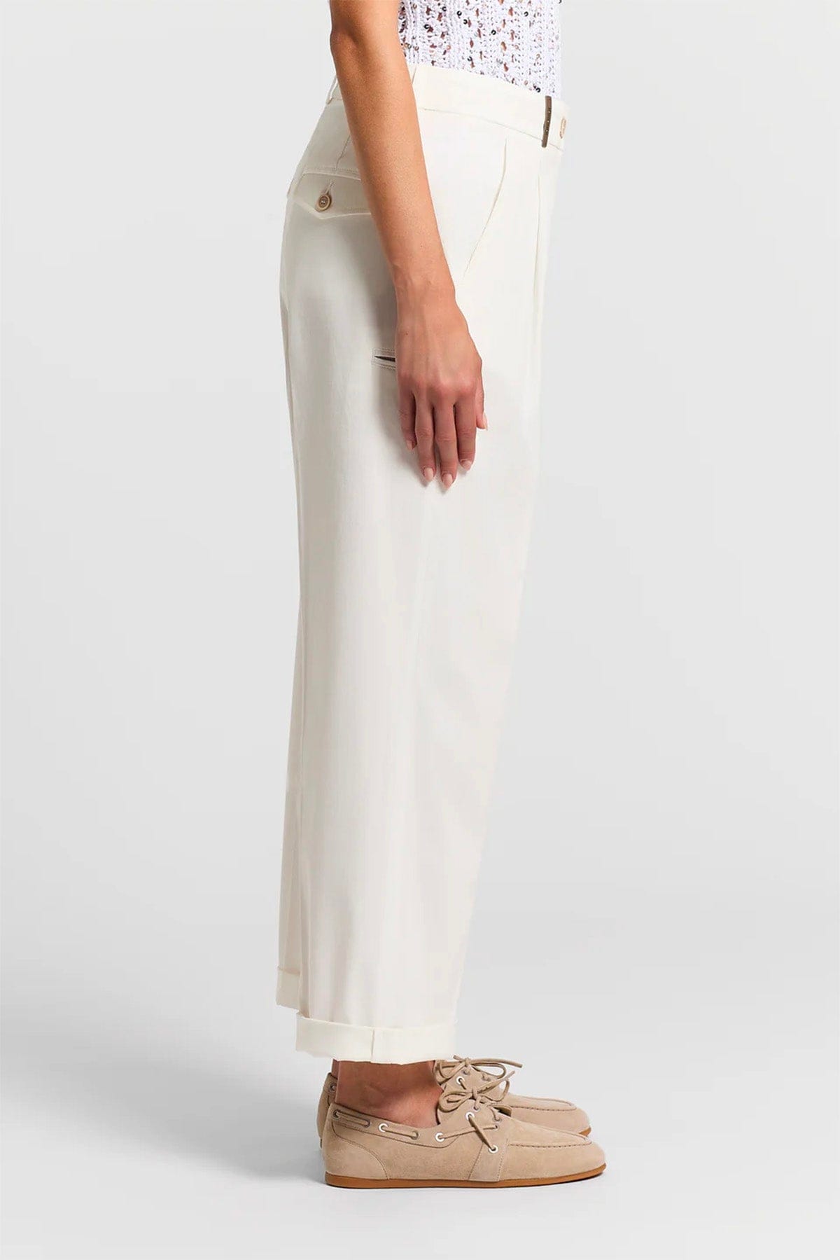 PESERICO PANTALONE LUNGO  Pantalone donna gabardina leggera di cotone pettinato stretch A04865D Peserico