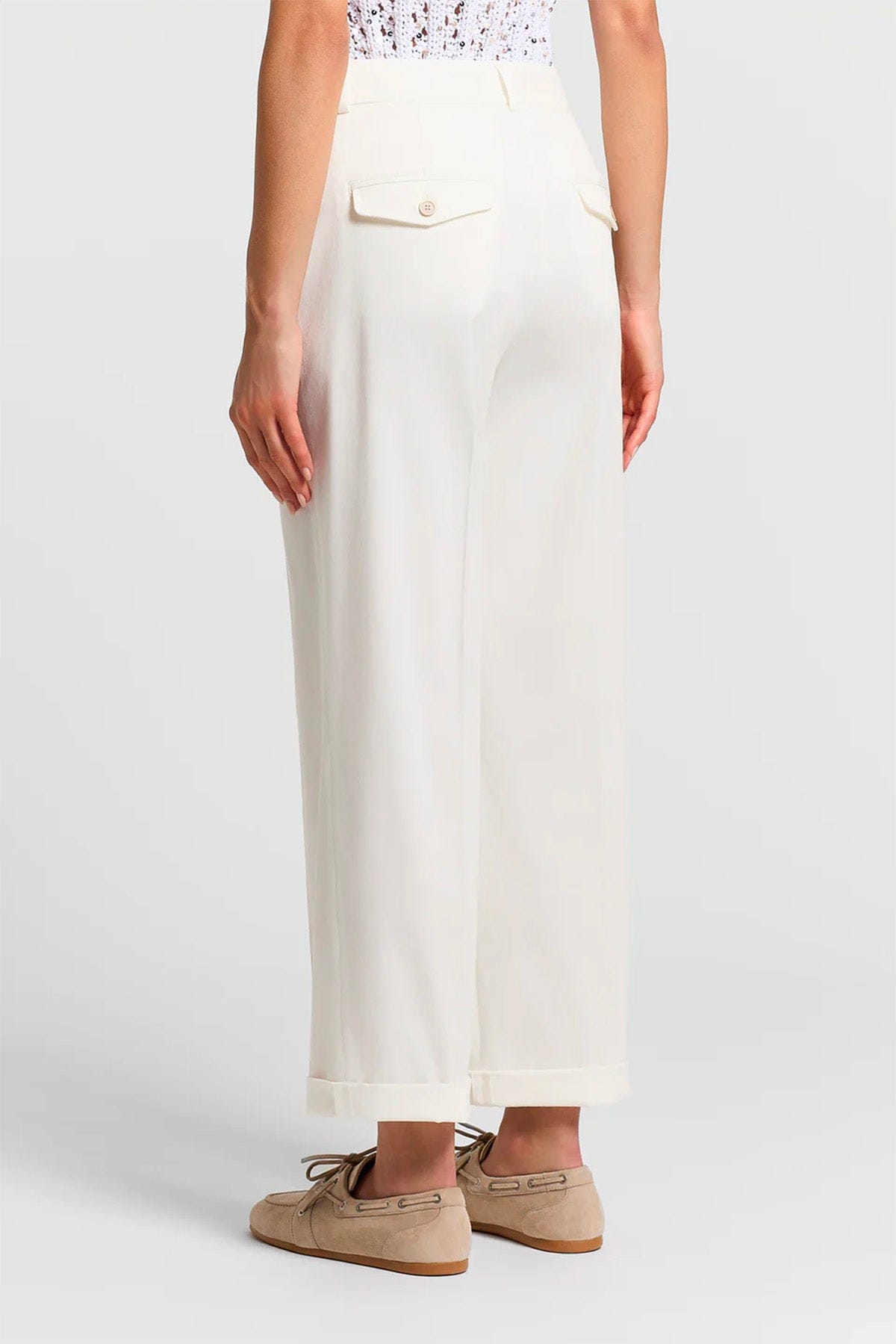 PESERICO PANTALONE LUNGO  Pantalone donna gabardina leggera di cotone pettinato stretch A04865D Peserico