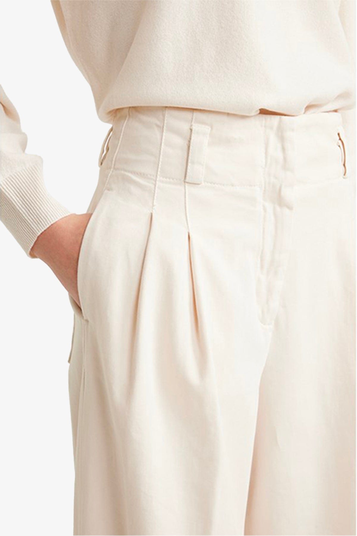 PESERICO PANTALONE LUNGO  BIANCO NATURALE / 36 Pantaloni Bianchi Donna Peserico P04895T3