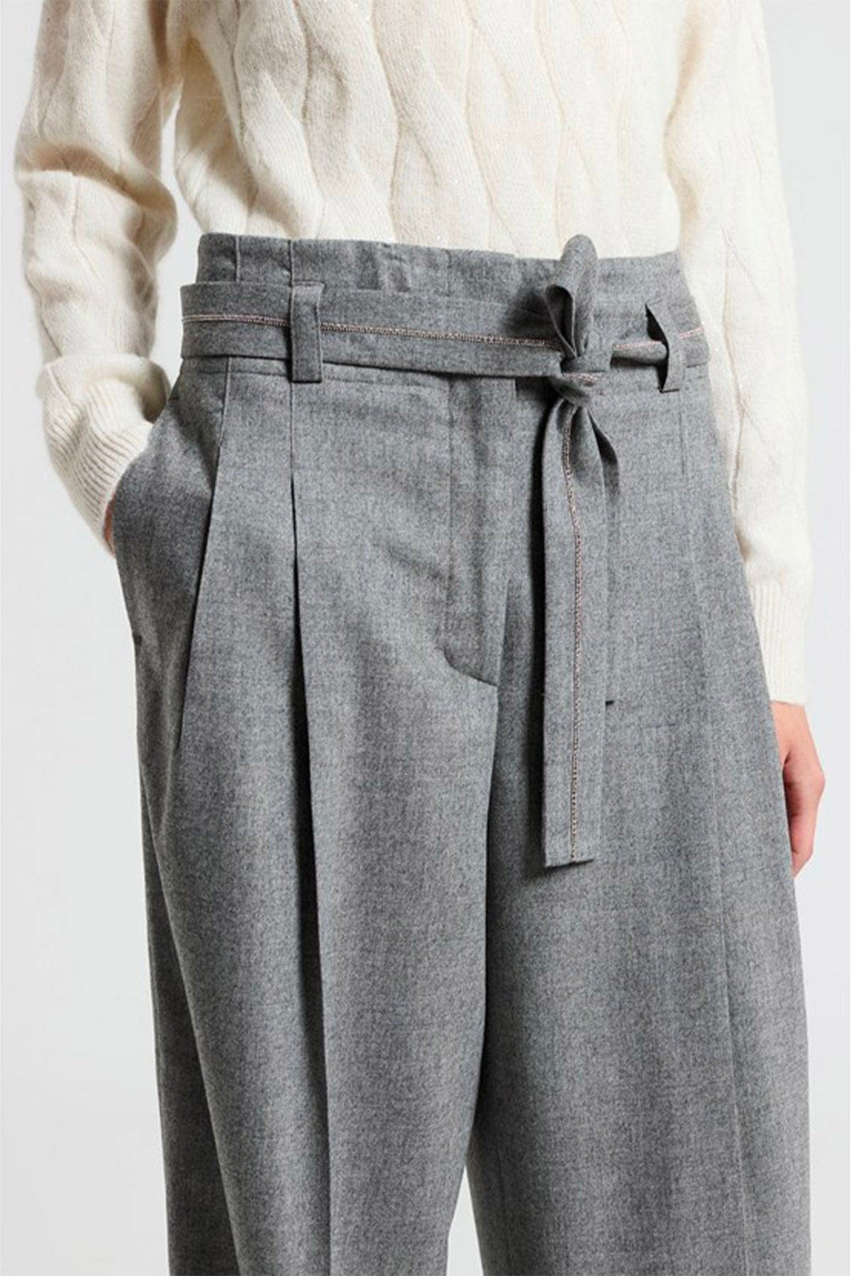 PESERICO PANTALONE LUNGO  Pantaloni donna in flanella di lana e cashmere Peserico